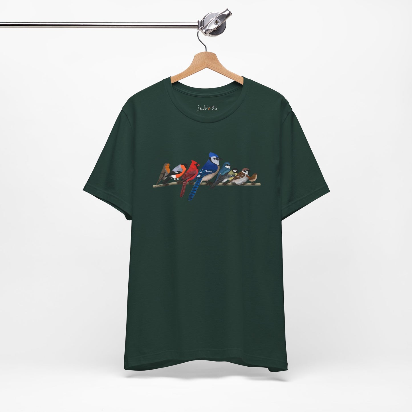 Blue Jay Cardinal Robin Garden Birds on a Branch Birding & Birdwatching Bird T-Shirt