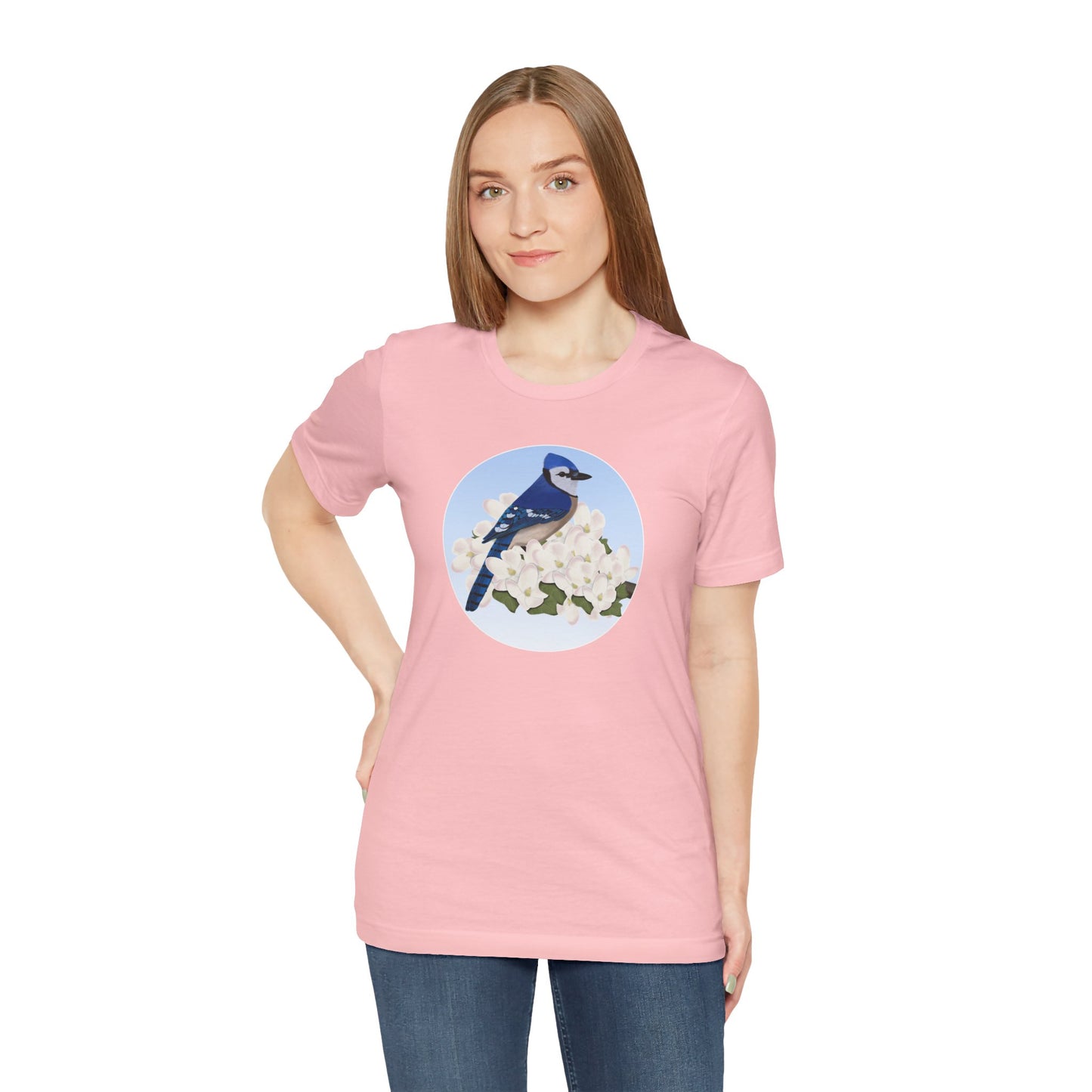 Blue Jay and Spring Apple Blossoms Bird T-Shirt