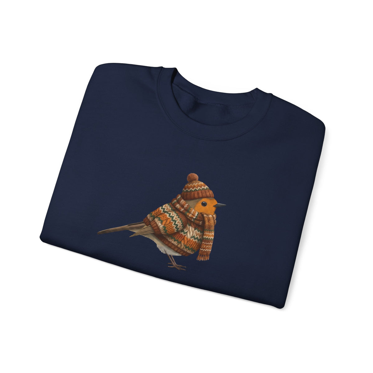 Robin Winter Sweatshirt | Bird Watcher Crewneck | Unisex Songbirds Wearing Knit Gift for Bird Lovers