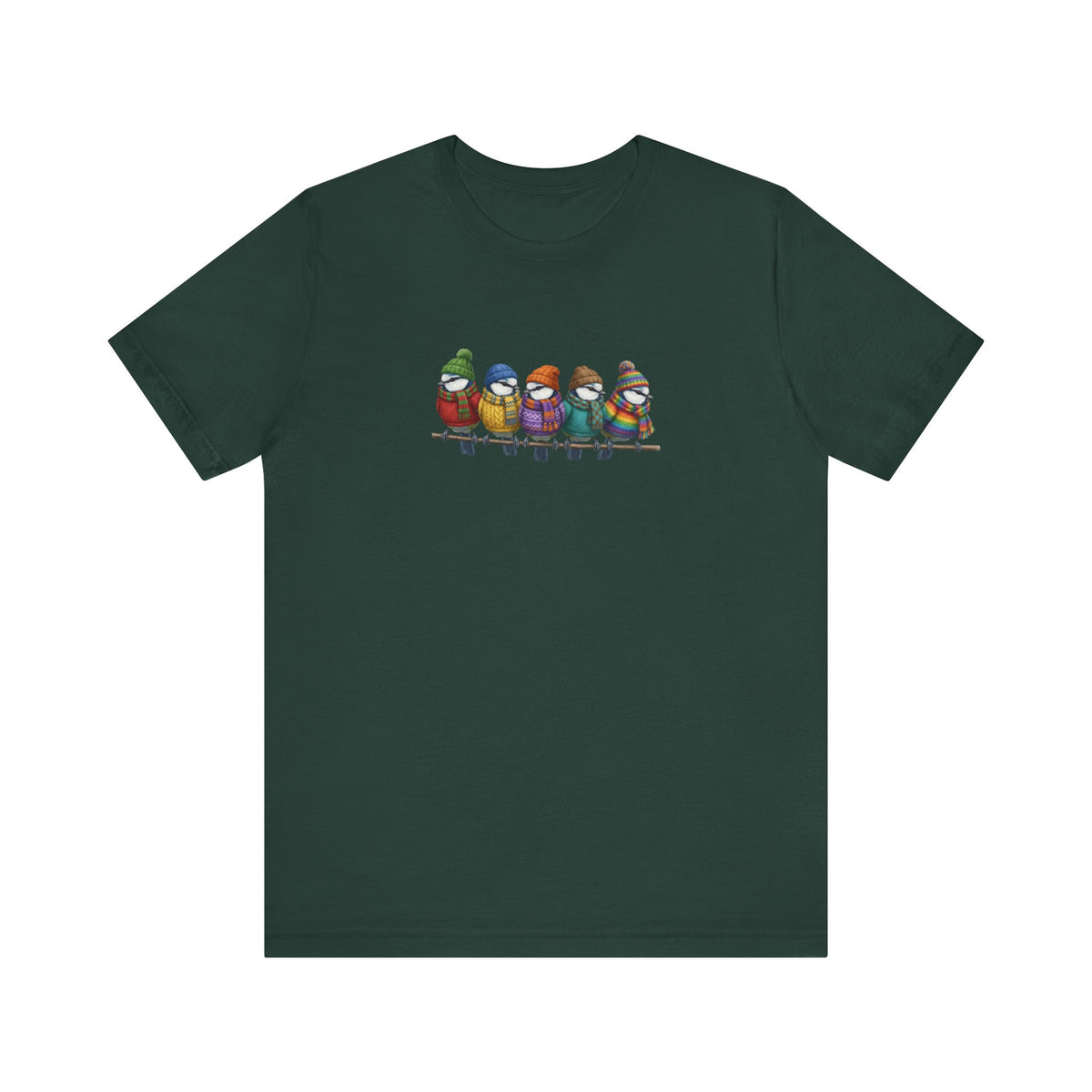 Blaumeisen in Strick T-Shirt – Weiches Premium Shirt mit Einzigartigem Vogelmotiv
