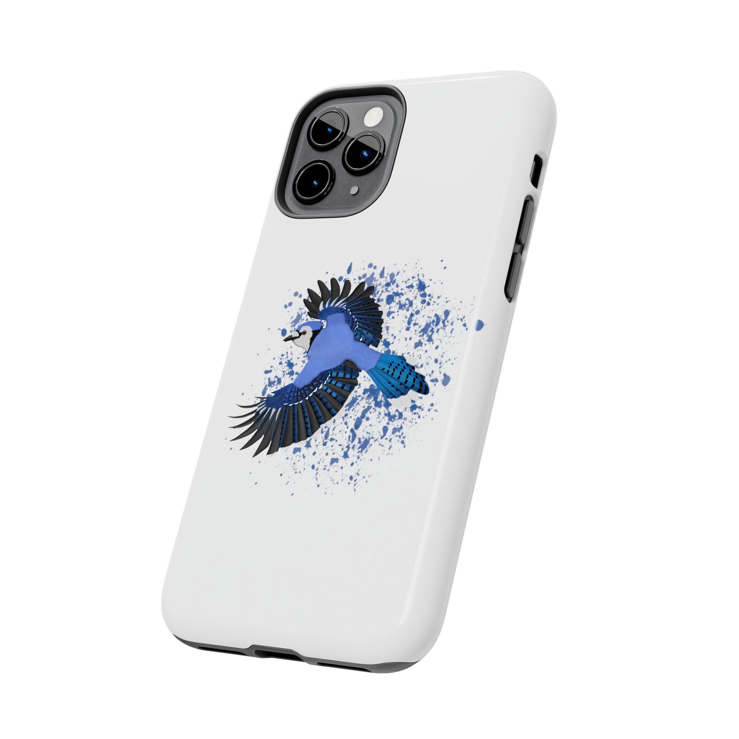 Blue Jay Bird Art Tough Phone Case White