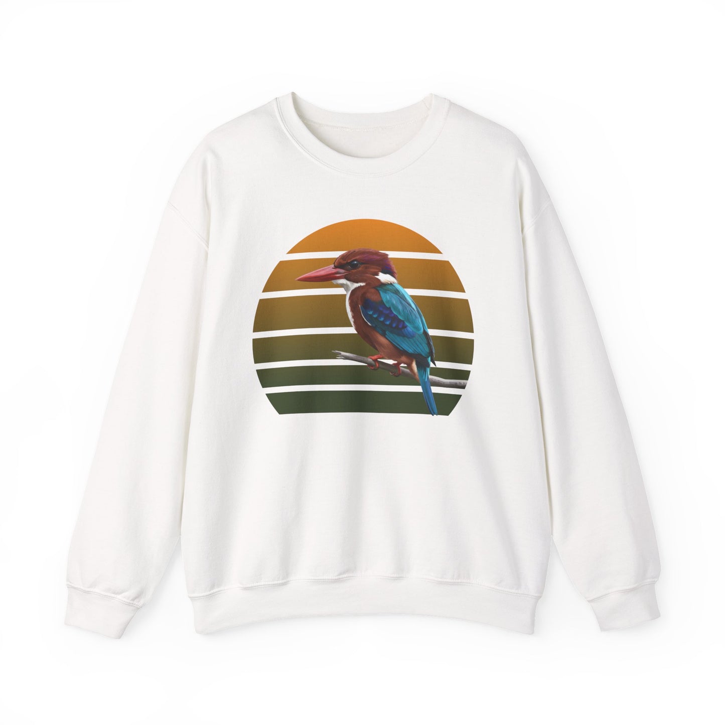 White-Throated Kingfisher Sweatshirt | Bird Watcher Crewneck | Unisex Songbird Gift for Bird Lovers