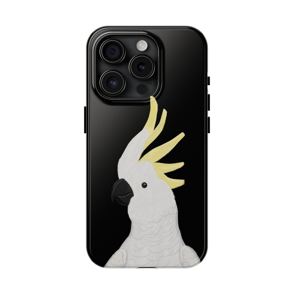 Cockatoo Bird Art Tough Phone Case Black