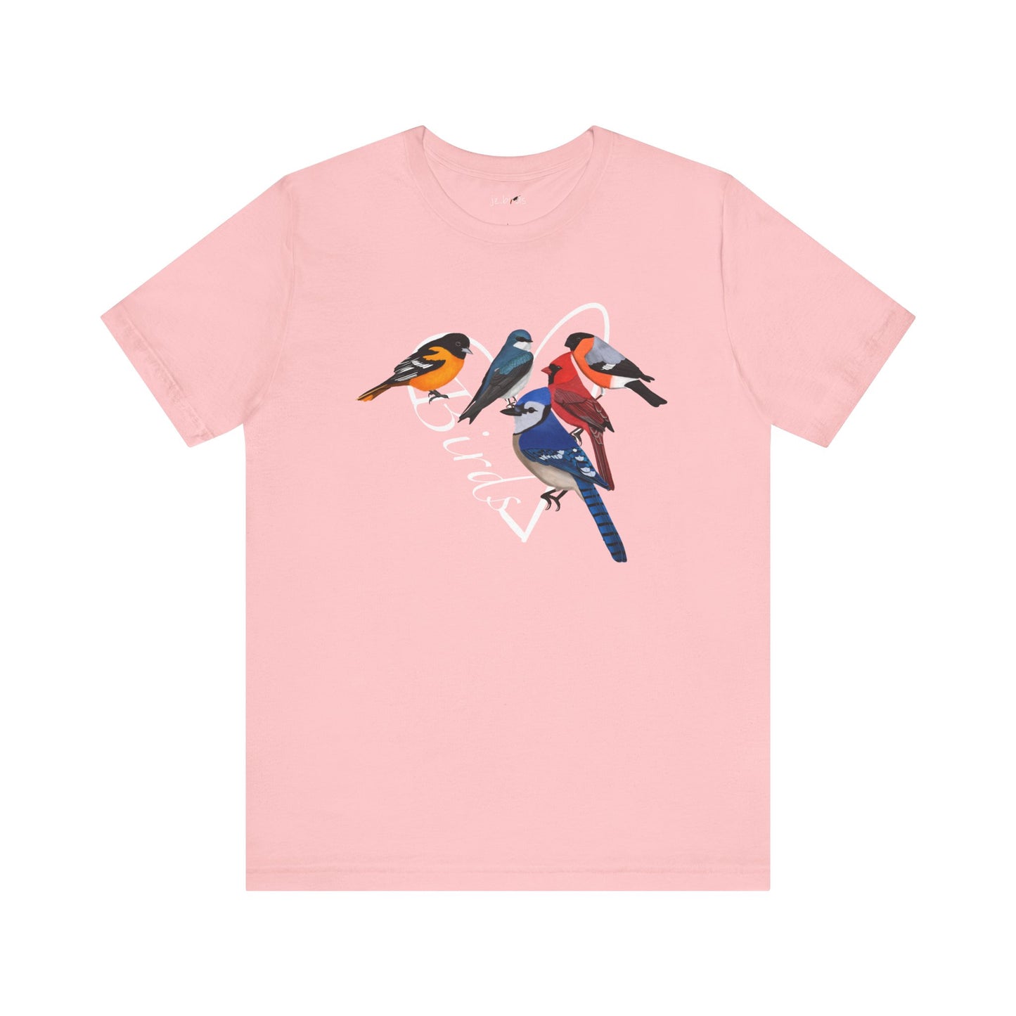 Blue Jay Cardinal Oriole Bullfinch Tree Swallow Heart Bird T-Shirt