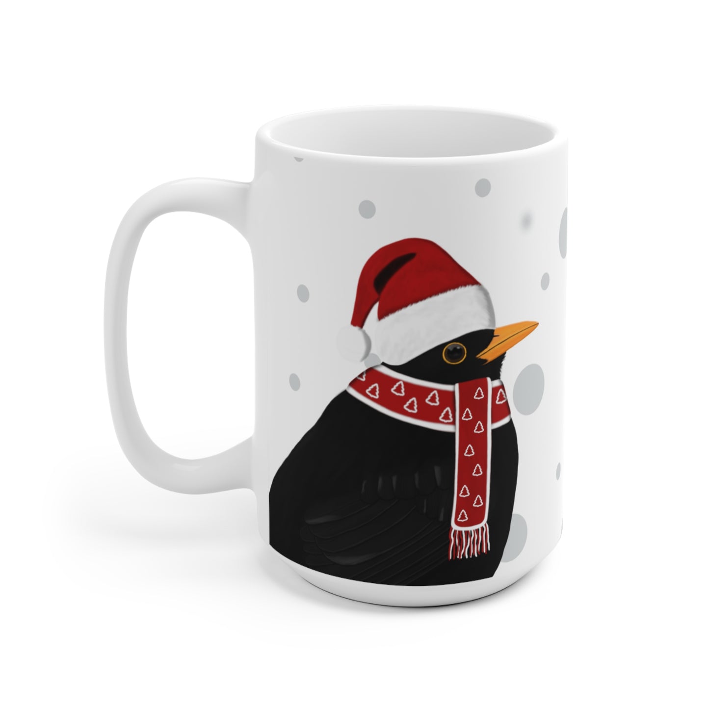 Amsel als Weihnachtsmann Vogel Tasse