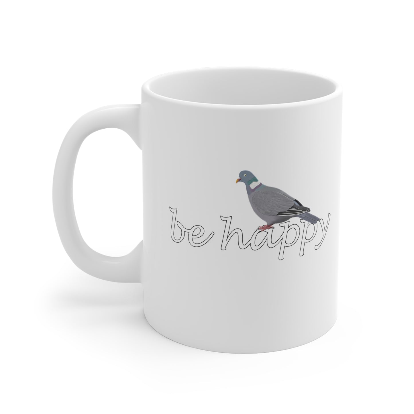 Ringeltaube Be Happy Vogel Tasse für Vogelfreunde