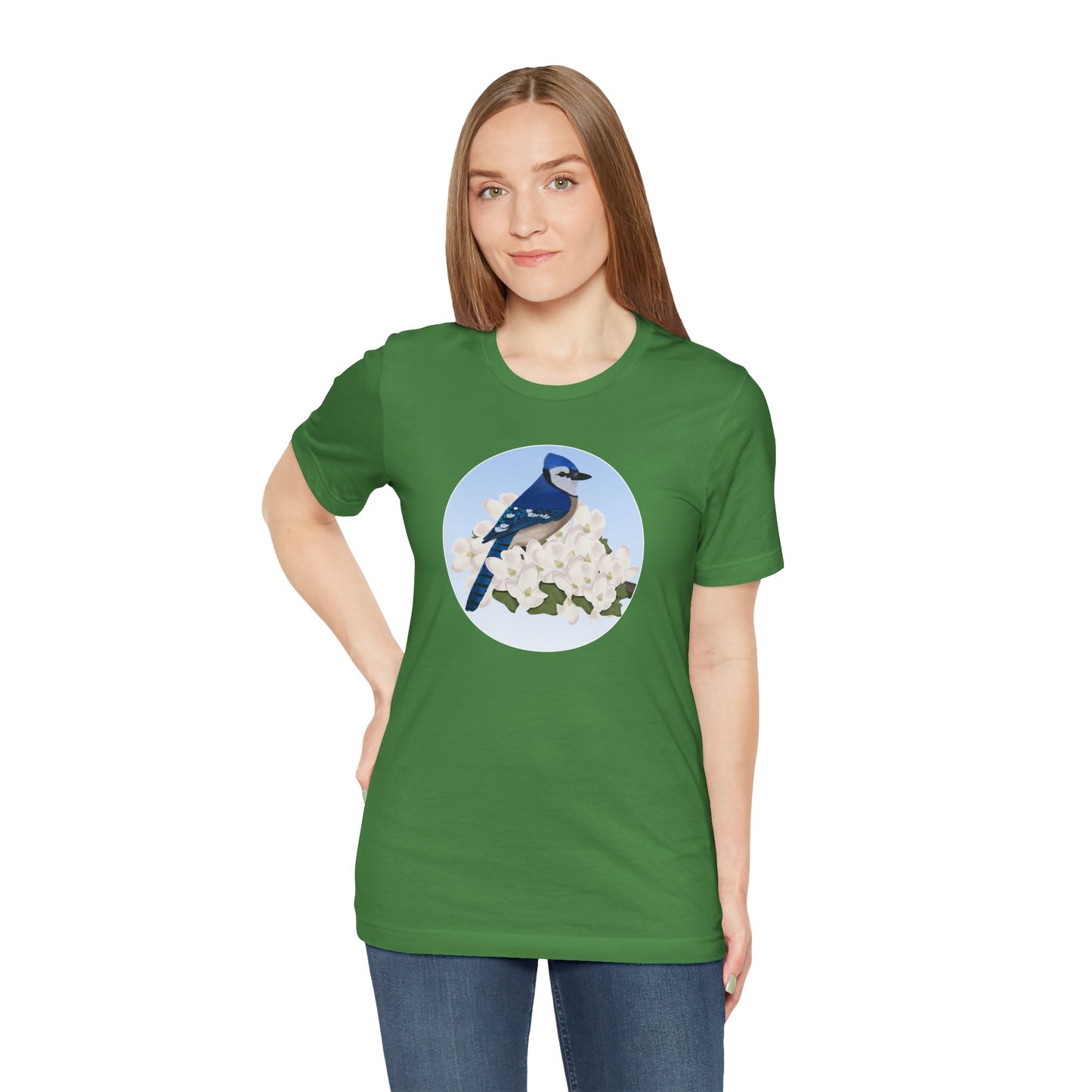 Blue Jay and Spring Apple Blossoms Bird T-Shirt