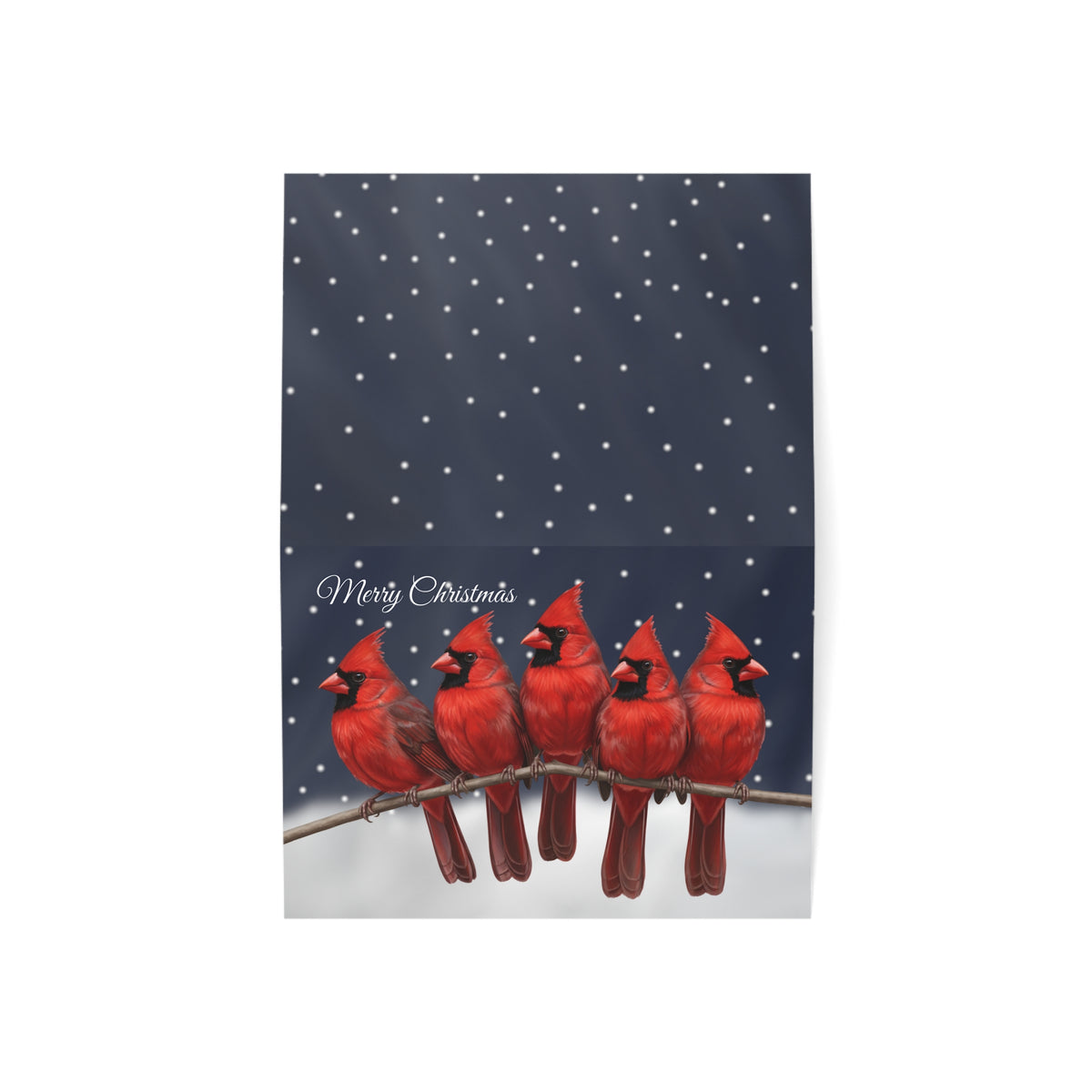 Cardinals Bird Art Premium Christmas Card 7x5" | Double-Sided Matte Holiday Greeting – Paper products
