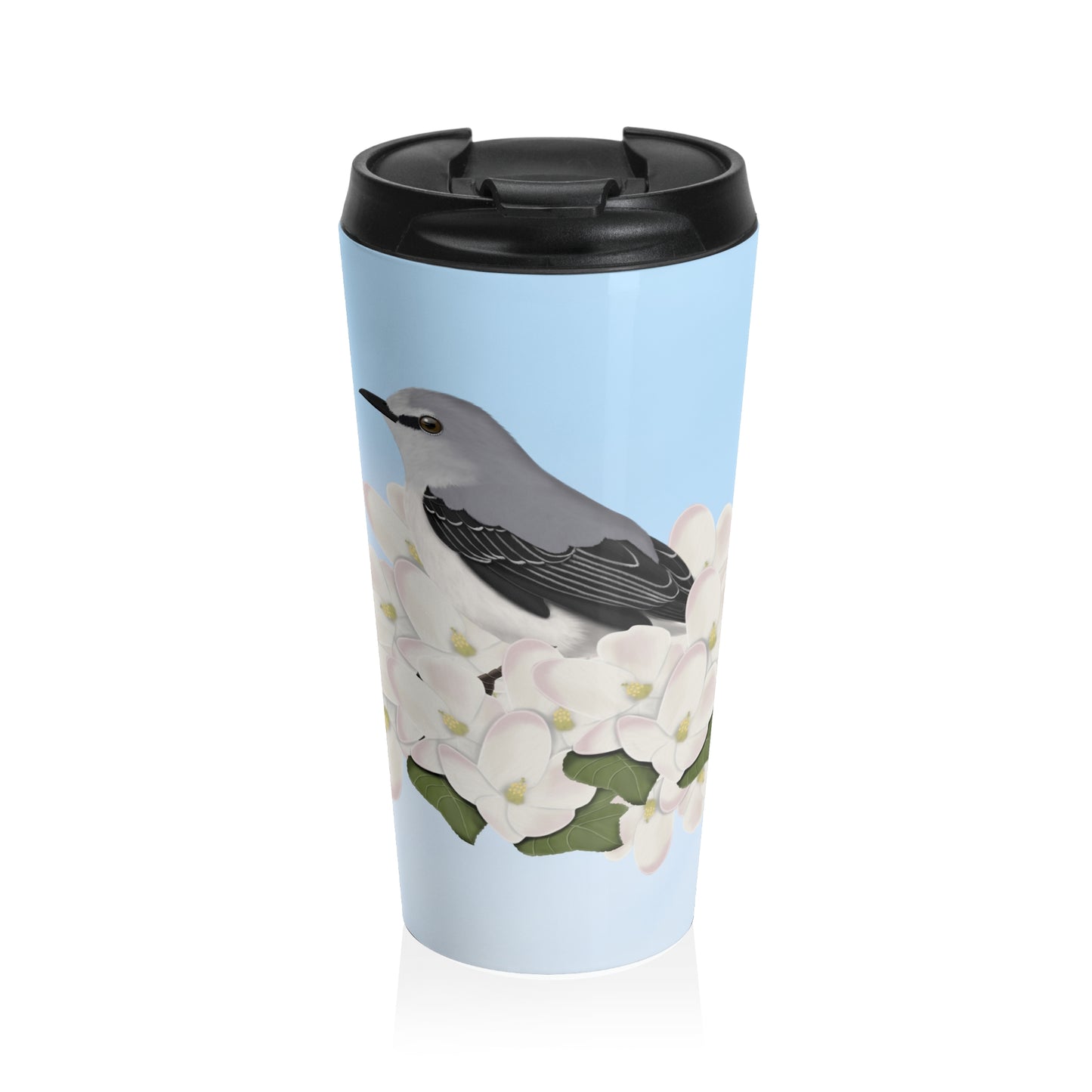 Mockingbird Bird Stainless Steel Travel Mug 15oz - jz.birds