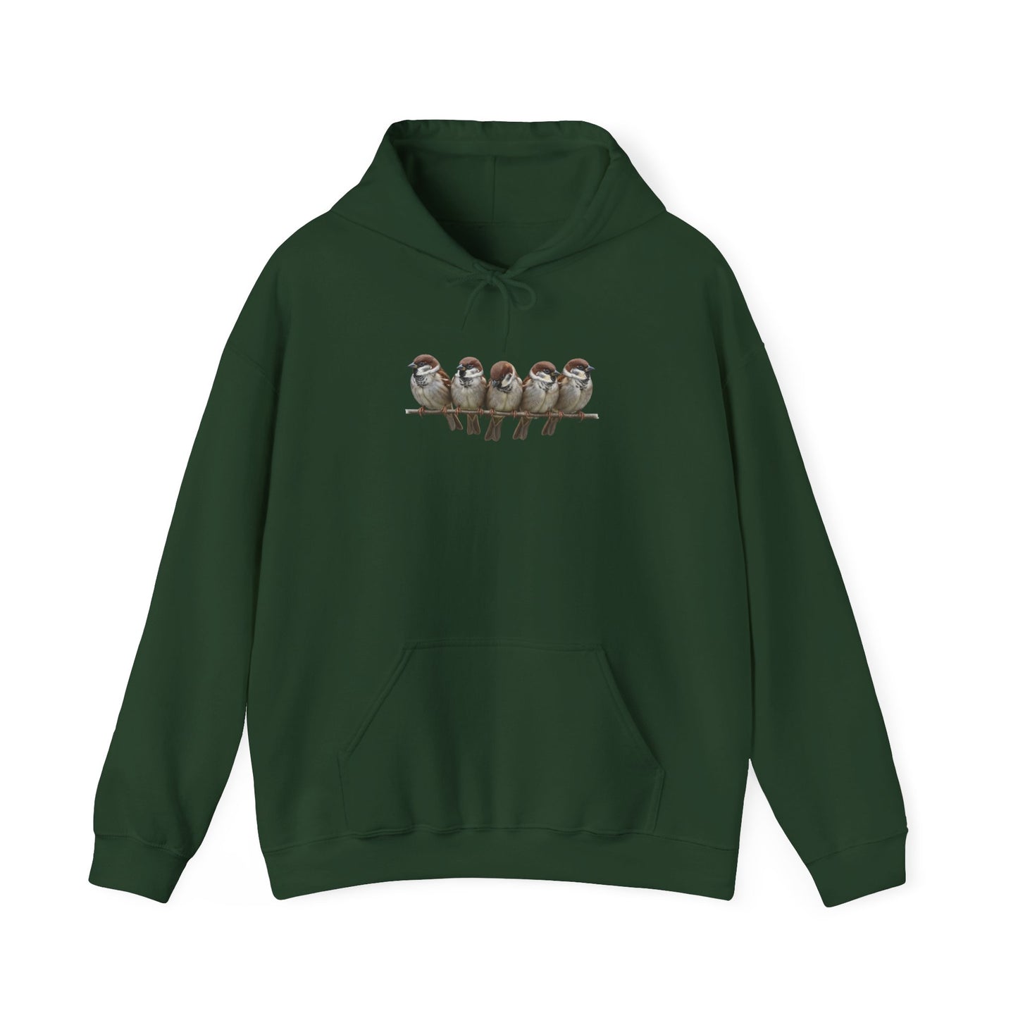 Spatzen auf einem Ast Vogel Hoodie - Kapuzenpullover für Vogelbeobachter & Naturliebhaber mit Vogelmotiv