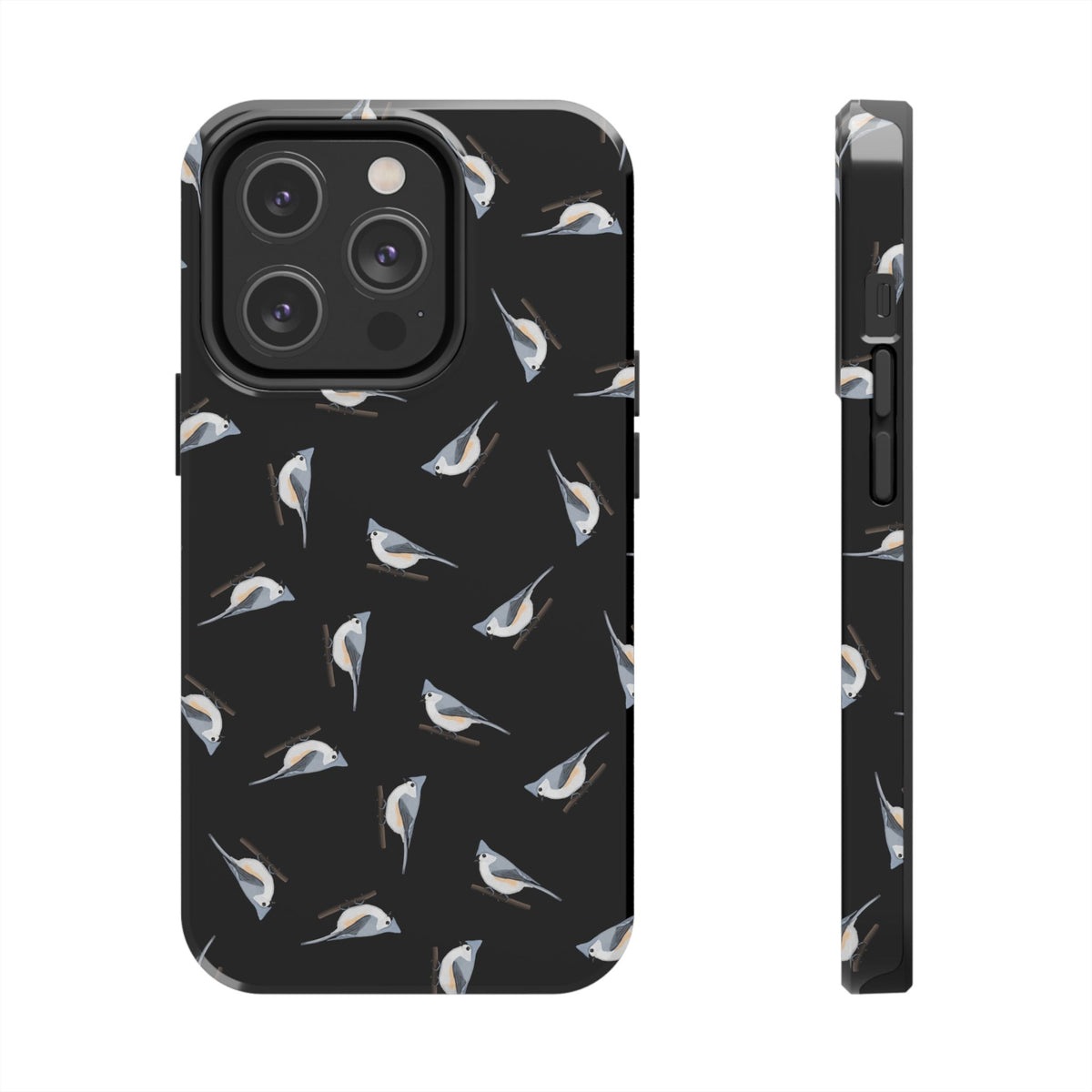 Tufted Titmouse iPhone Case Black – Premium Tough Phone Cover for Bird Lovers