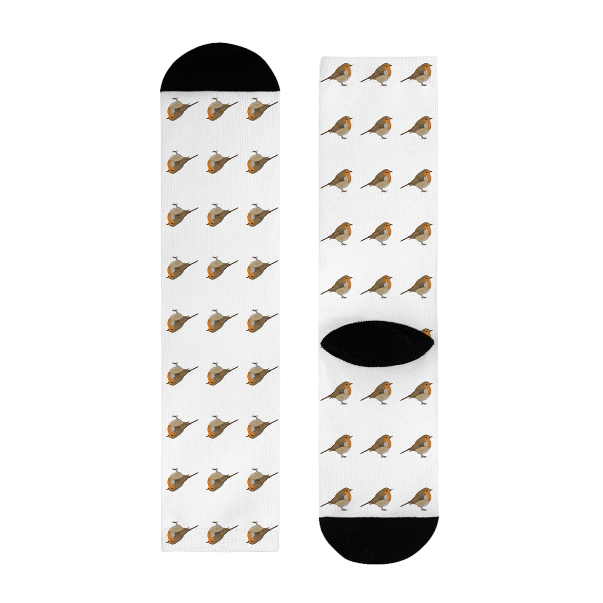 Rotkehlchen Socken für Vogelfreunde & Vogelbeobachter Weiß – Accessories,