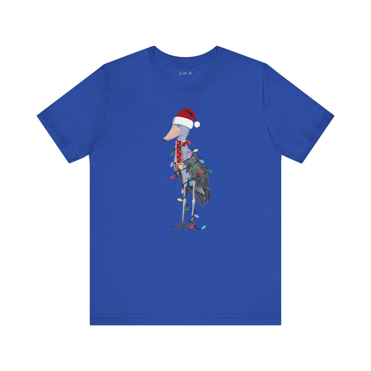 フェアリーライト付きハシビロコウのクリスマスバードTシャツ