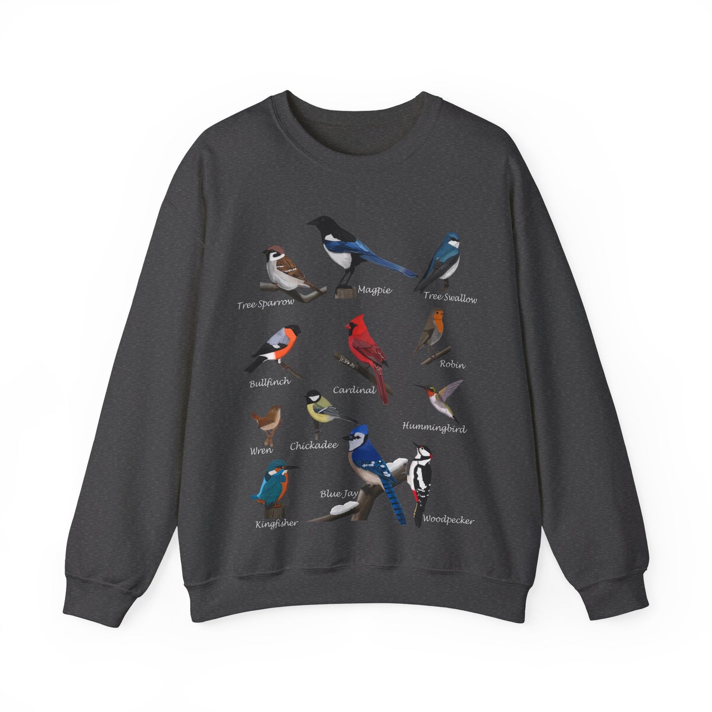 Garden Birds Cardinal Bluejay Bullfinch Crewneck Sweatshirt - jz.birds
