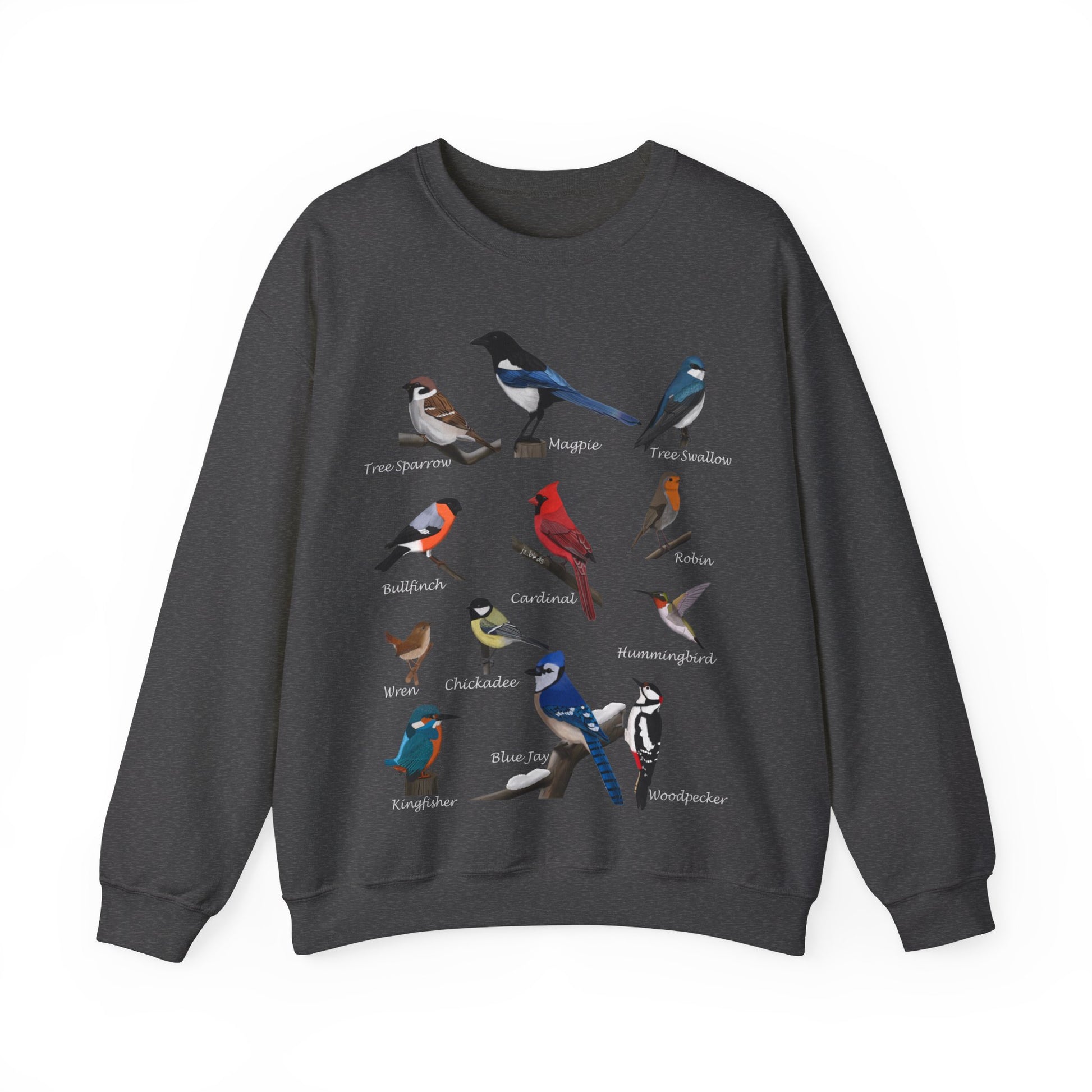 Garden Birds Cardinal Bluejay Bullfinch Crewneck Sweatshirt - jz.birds