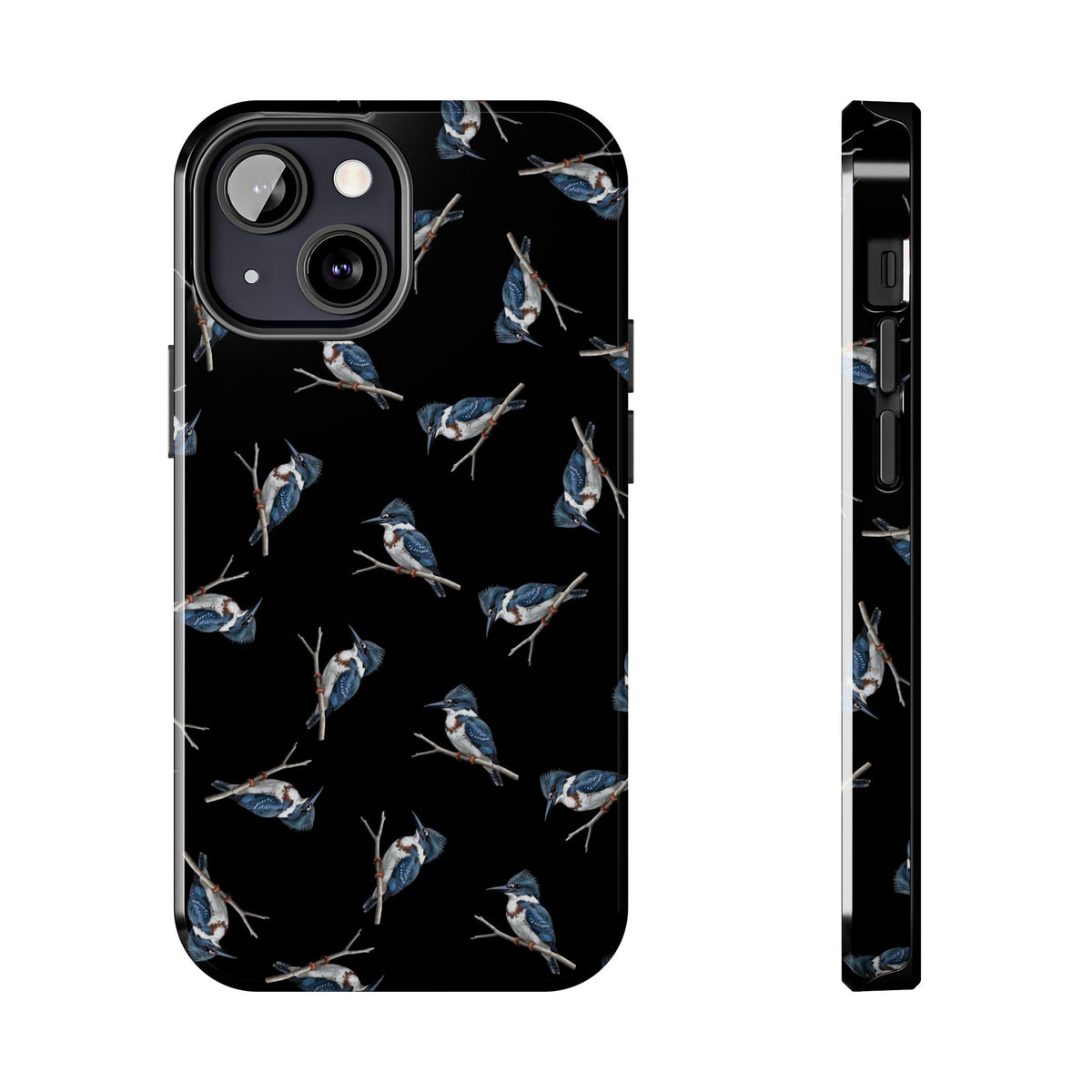 Belted Kingfisher iPhone Case Black – Premium Tough Phone Cover for Bird Lovers – animal lover,