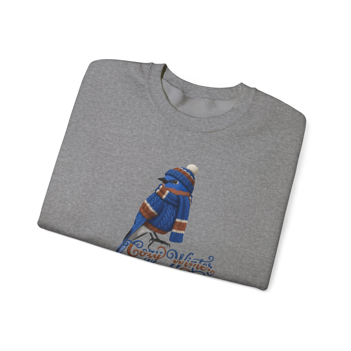 Bluebird Cozy Winter Sweatshirt | Bird Watcher Crewneck | Unisex Songbirds Wearing Knit Gift for Bird Lovers