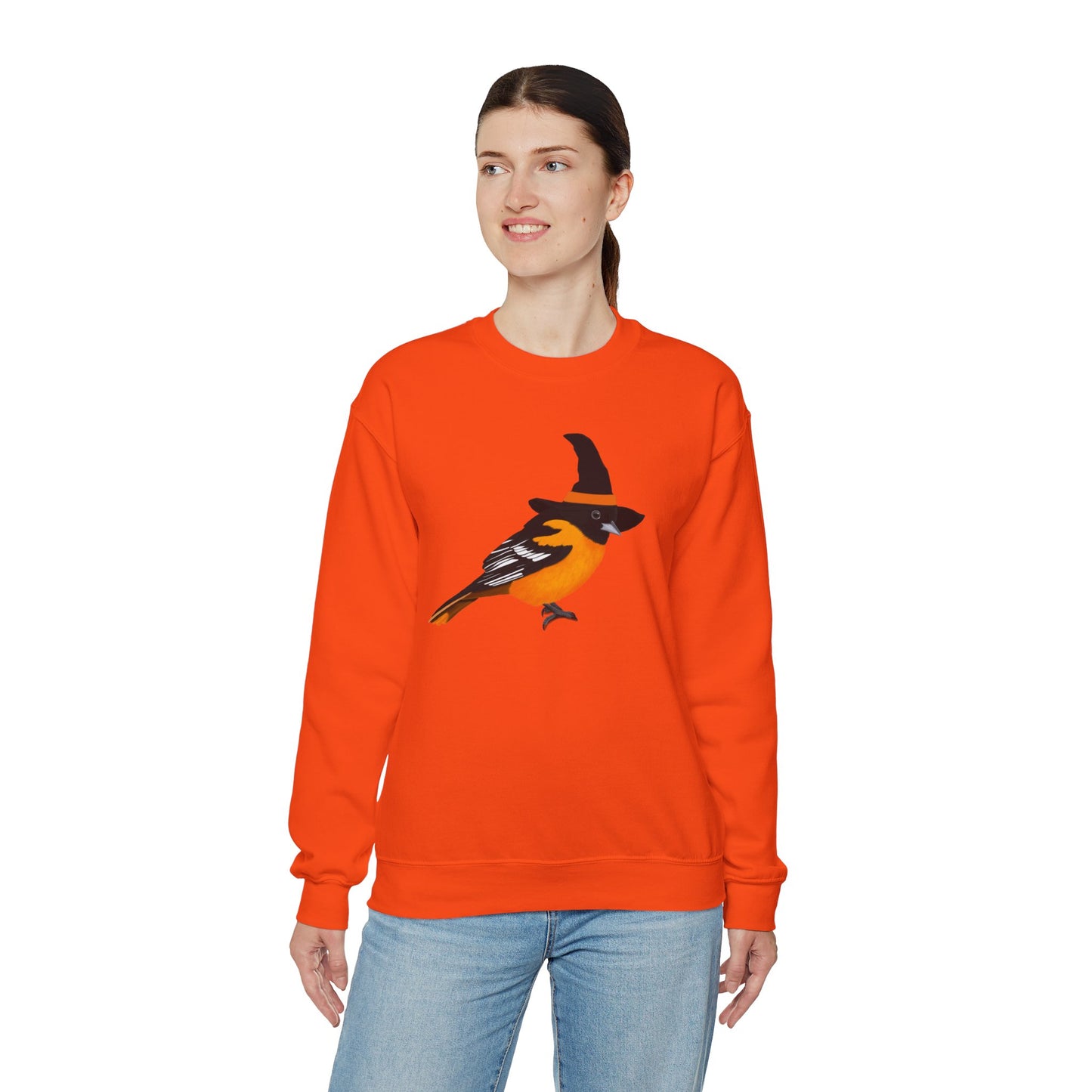 Baltimore Oriole Halloween Witch Birdwatcher Biologist Bird Sweatshirt