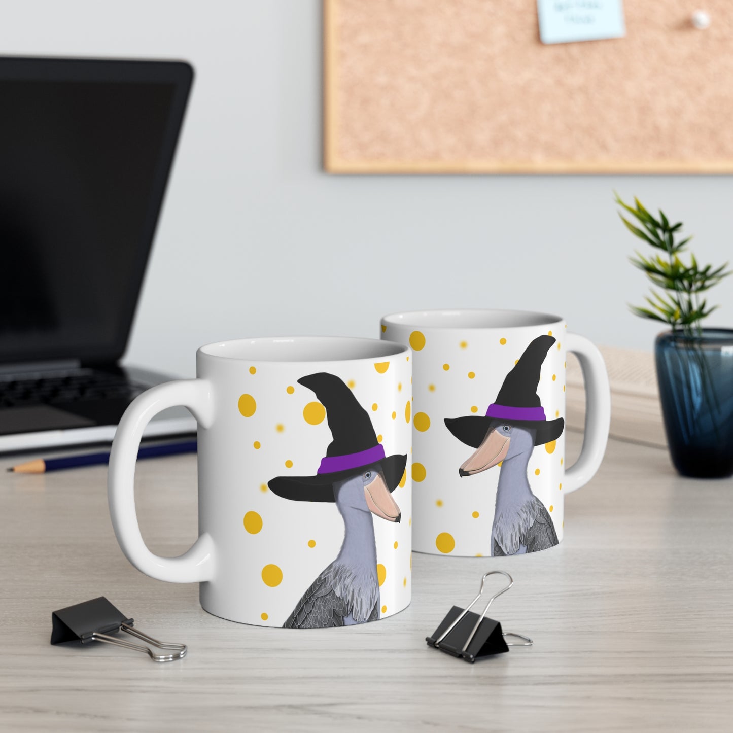 Shoebill with Witch Hat Halloween Bird Mug 11oz –