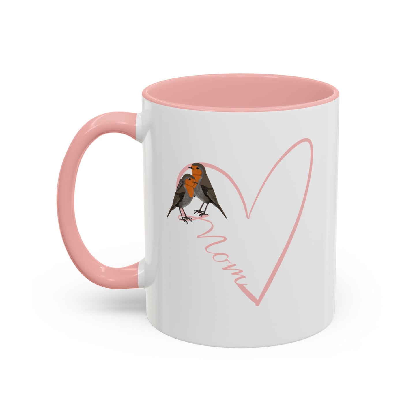 Robin Mother's Day Mom with Heart Bird Coffee Mug