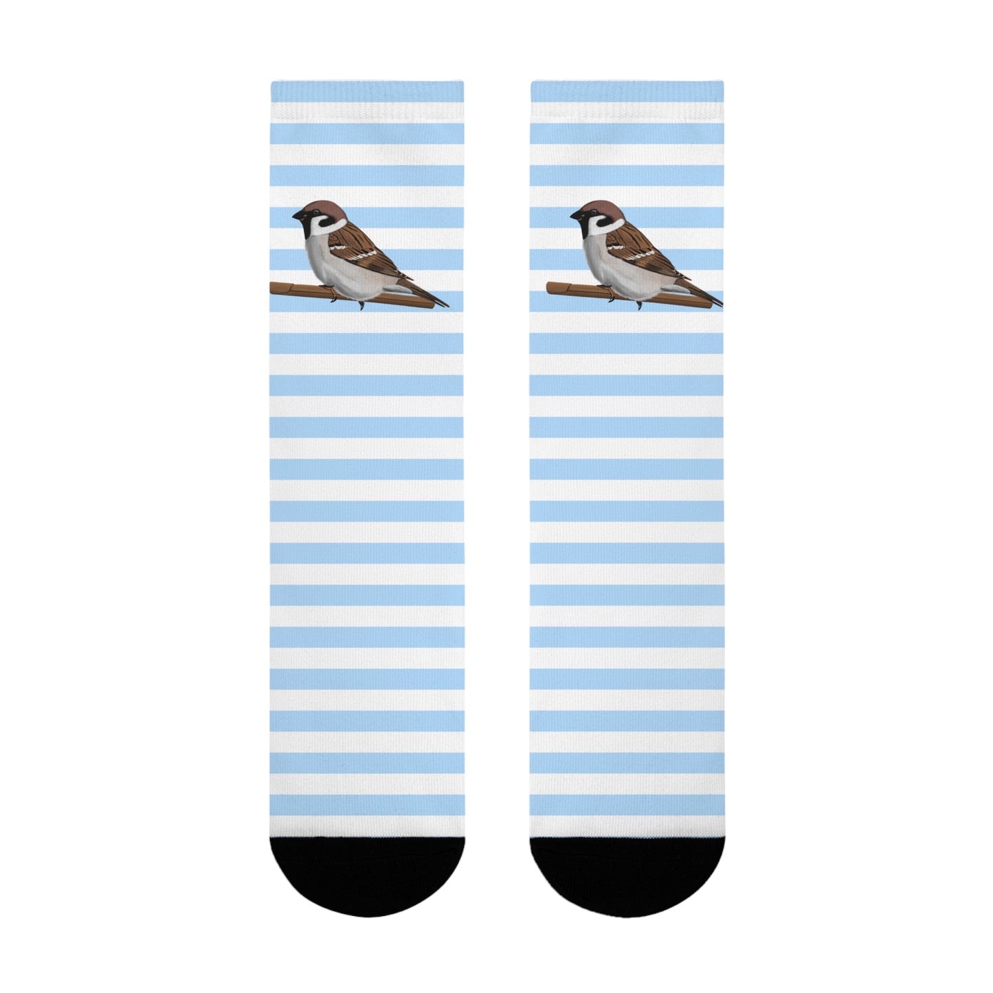 Feldsperling Vogel Socken mit Blau Weißen Streifen für Vogelfreunde & Vogelbeobachter