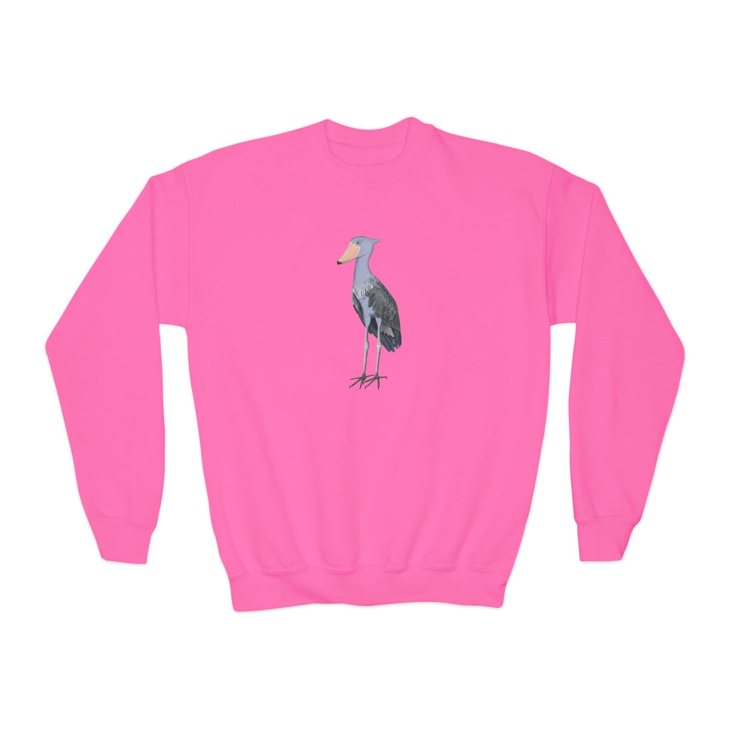 Shoebill Bird Birdwatching Youth Crewneck Sweatshirt