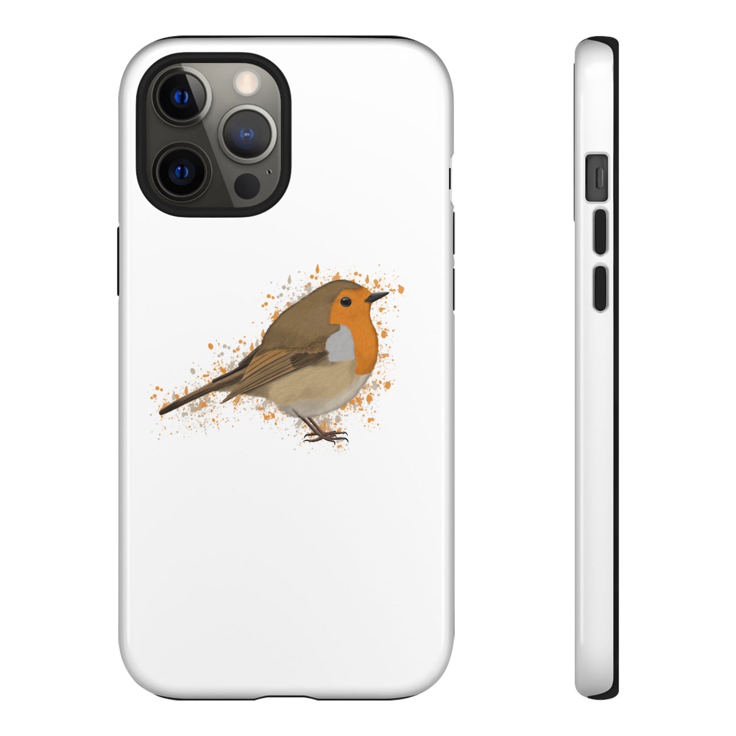 Rotkehlchen Vogel iPhone & Google Pixel Vogelmotiv Handyhülle Weiß