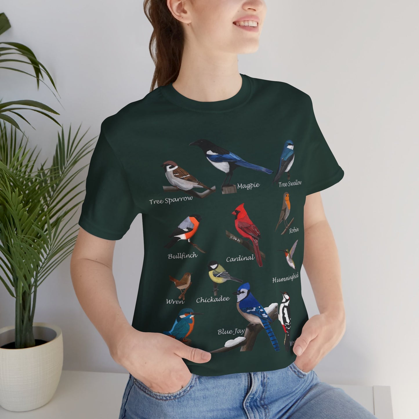 Garden Birds Blue Jay Cardinal Robin Chickadee Birding & Birdwatching Bird T-Shirt