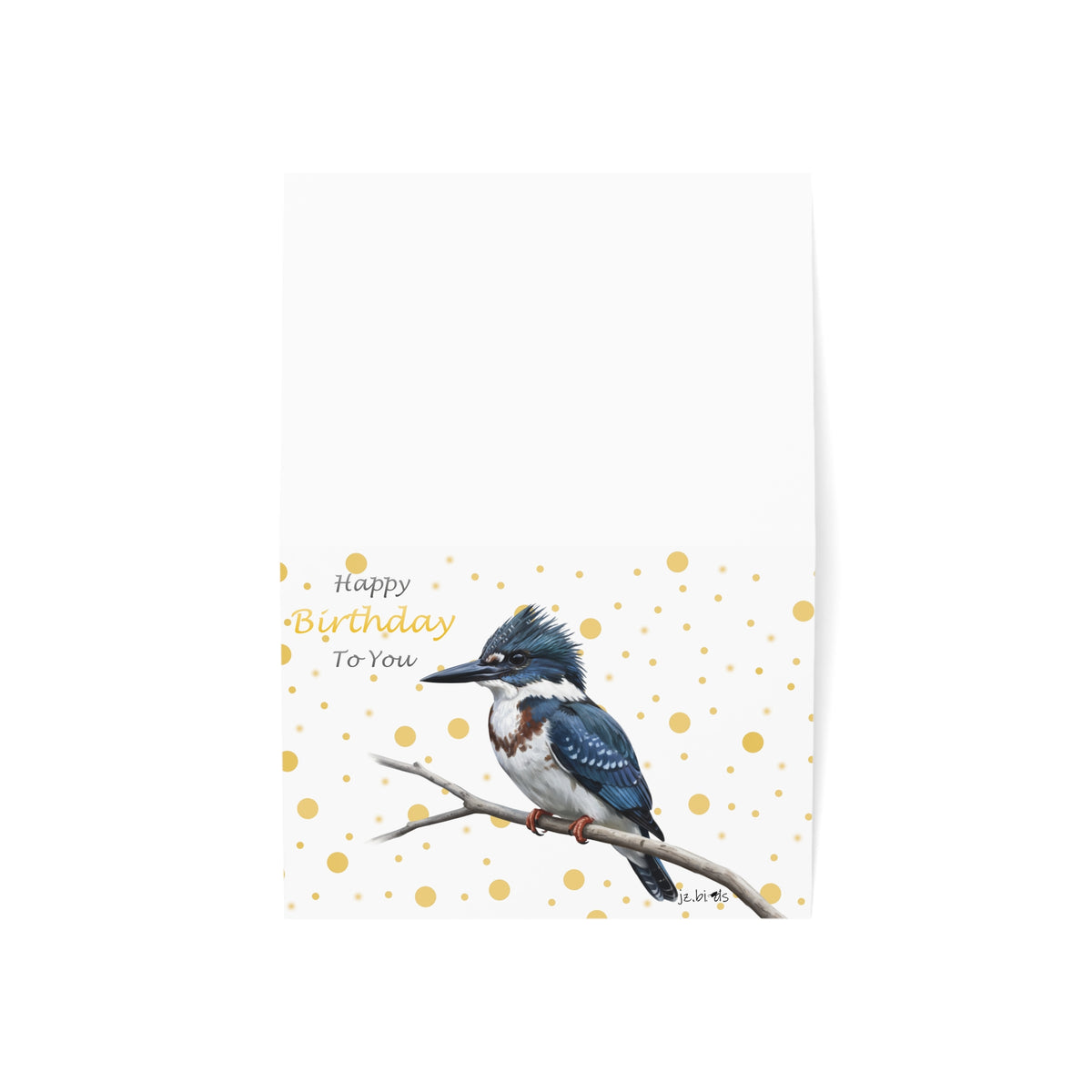 Belted Kingfisher Birthday Card – Premium Matte Bird Greeting – Cards