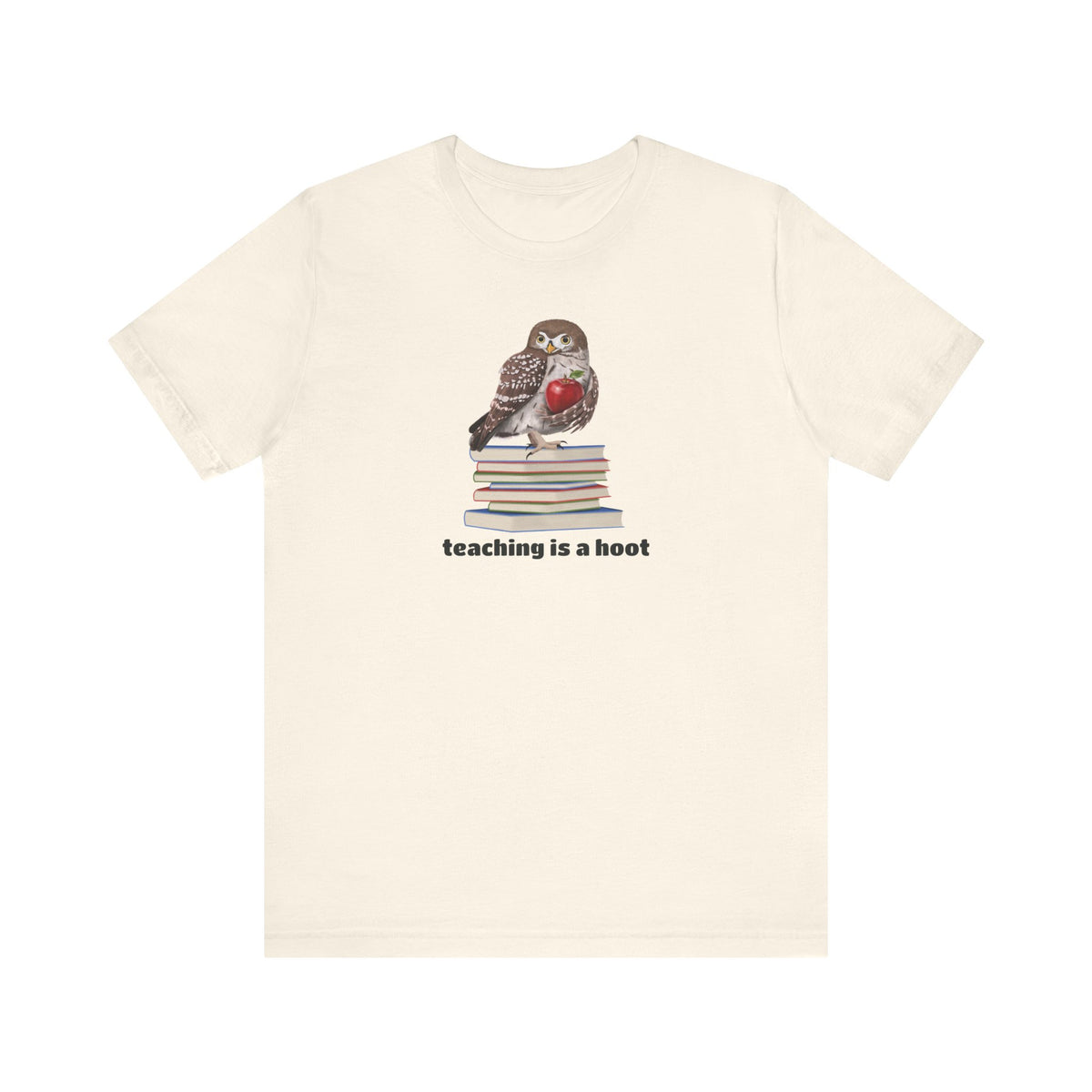 Cute Owl on Books Teacher Shirt – Teaching is a Hoot – Back to School Apple Aesthetic