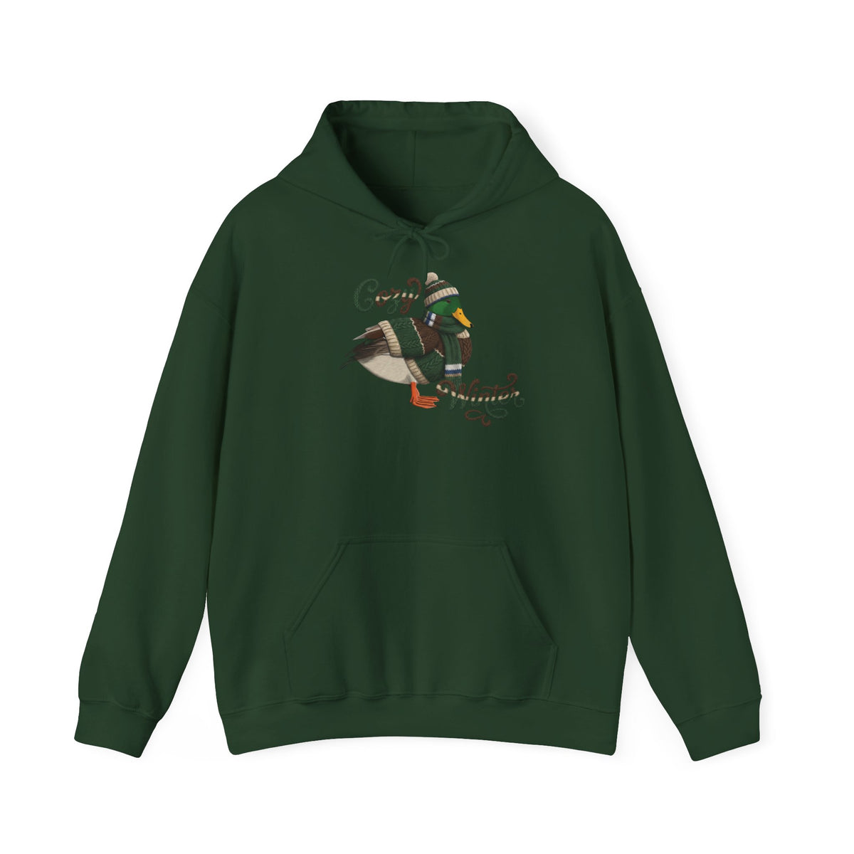 Ente mit Strickmütze Kapuzenpullover – artistic apparel, casual outerwear