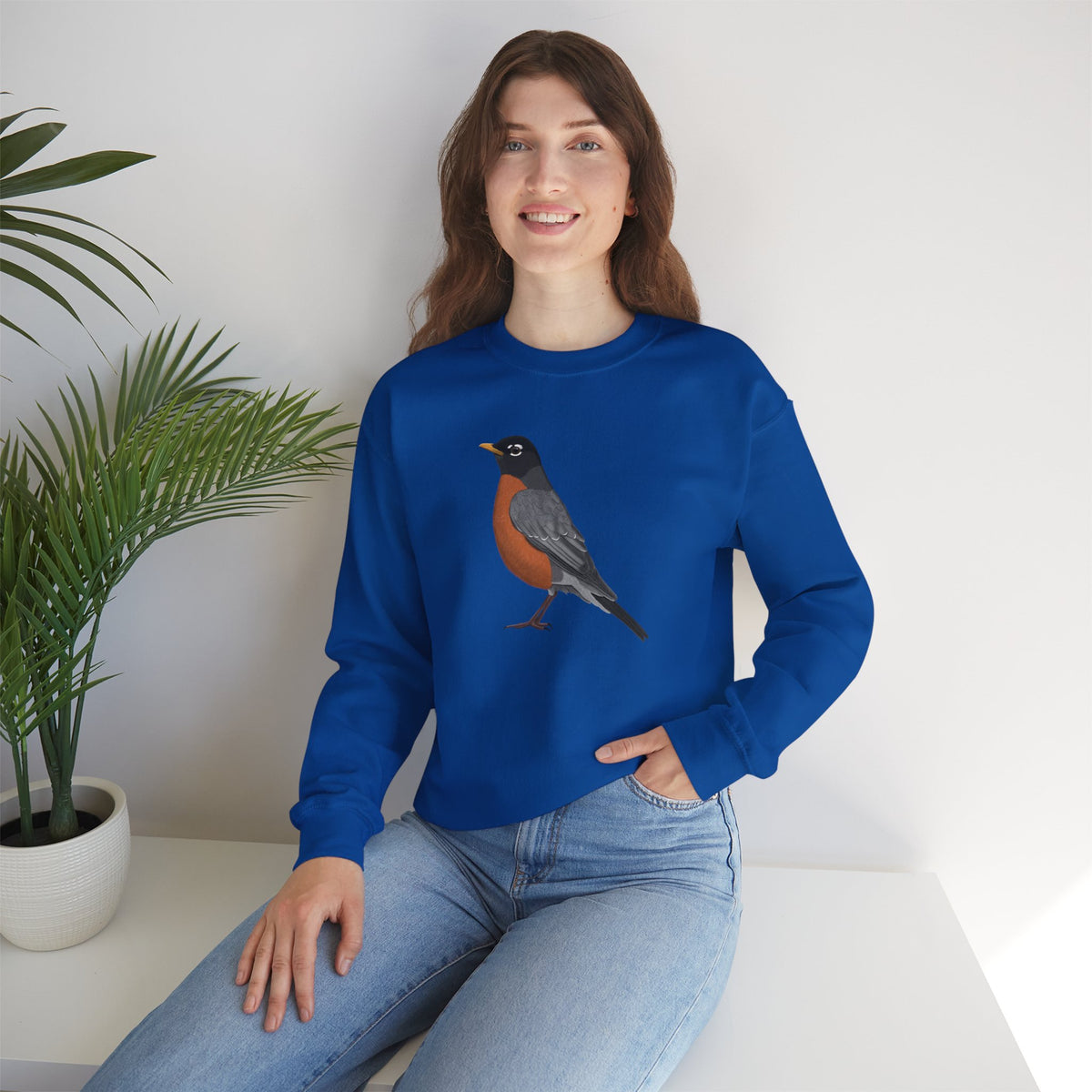 Robin Bird Watcher Biologist Crewneck Sweatshirt