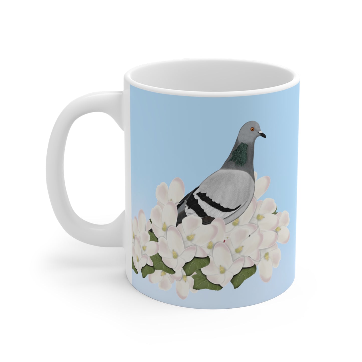 Taube mit Apfelblüten im Frühling Vogel Tasse für Vogelfreunde