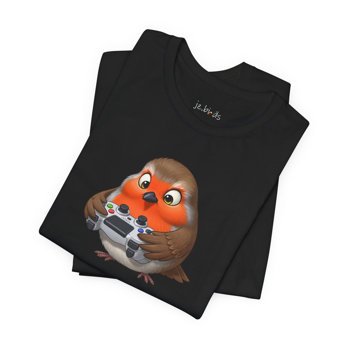 Robin Playing Video Games Funny Gamer and Bird Lover T-Shirt
