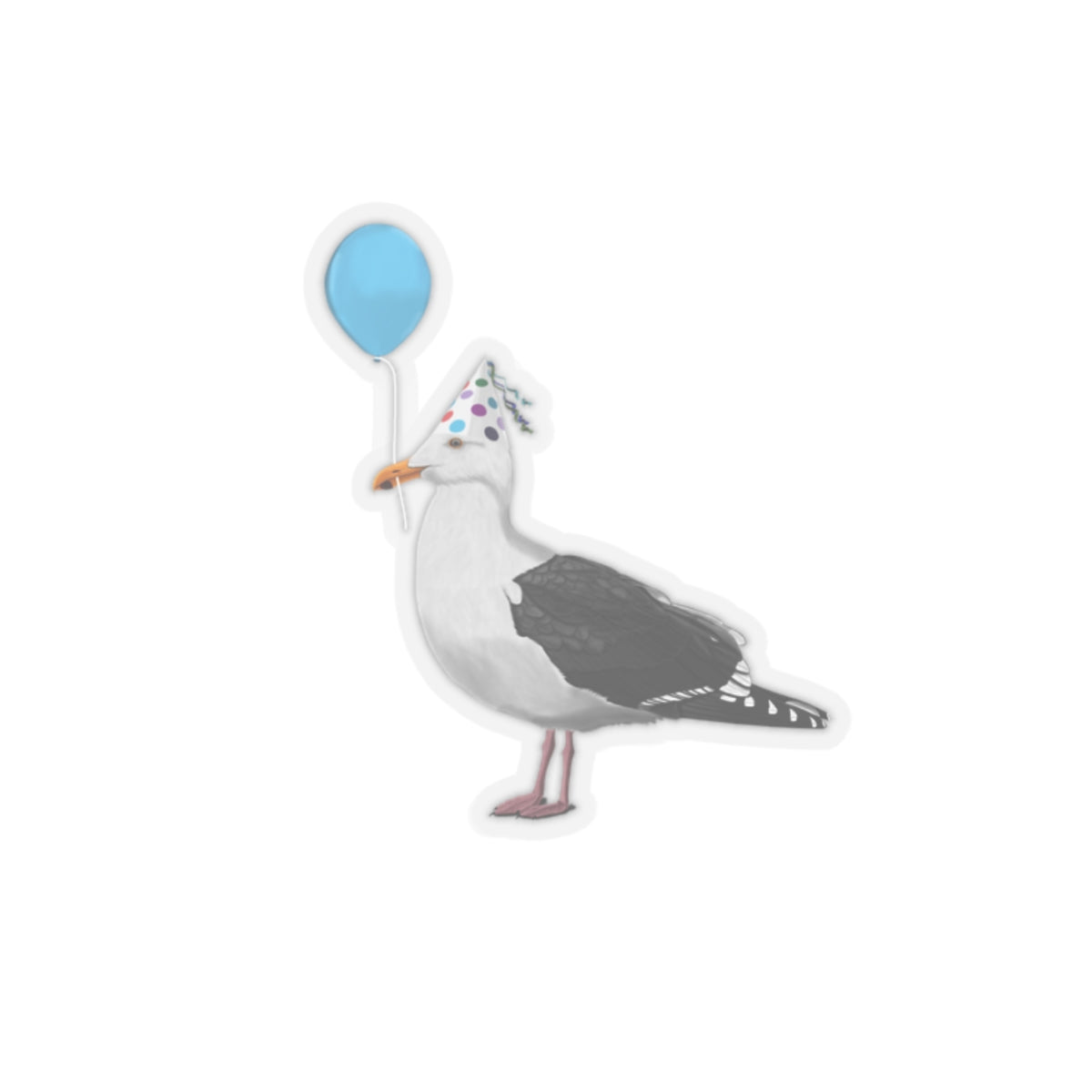 Seagull Birthday Bird Kiss-Cut Sticker - jz.birds