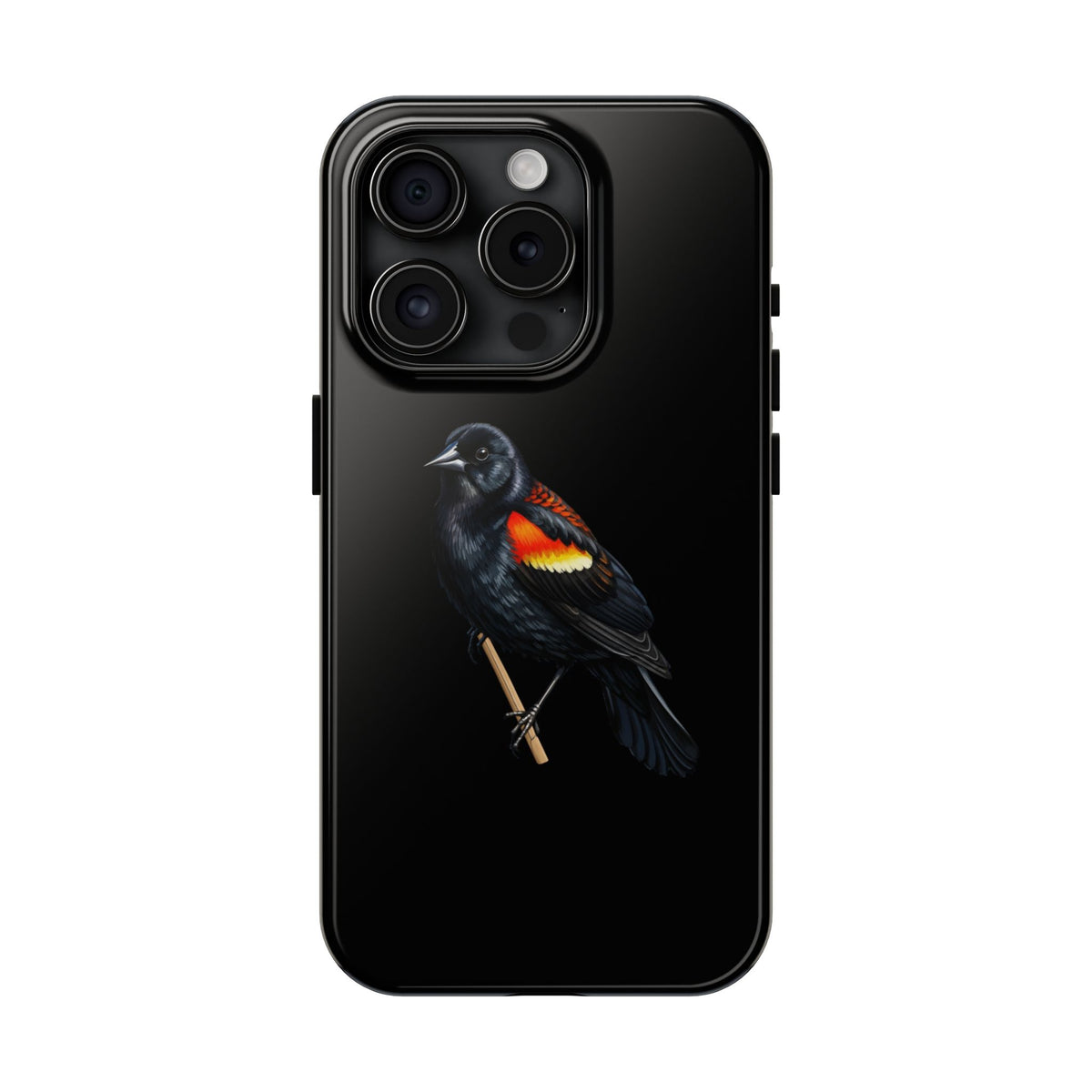 Red Winged Blackbird Dual-Layer iPhone Case with Bird Art – The Perfect Gift for Ornithologists & Bird Lovers