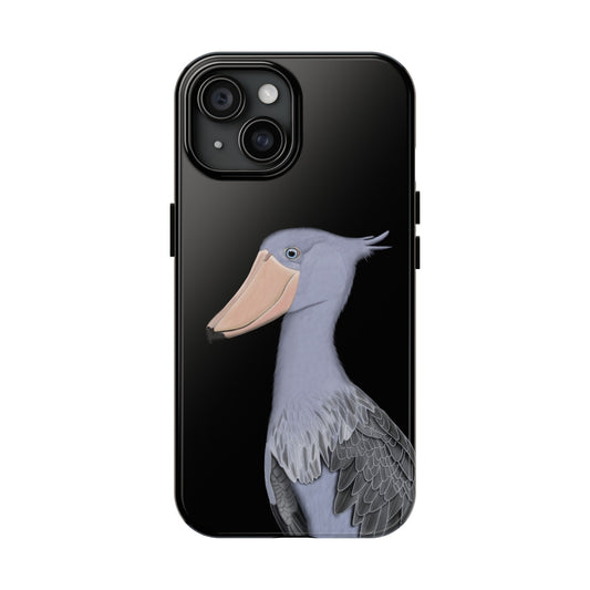 Shoebill Bird Art Tough Phone Case Black