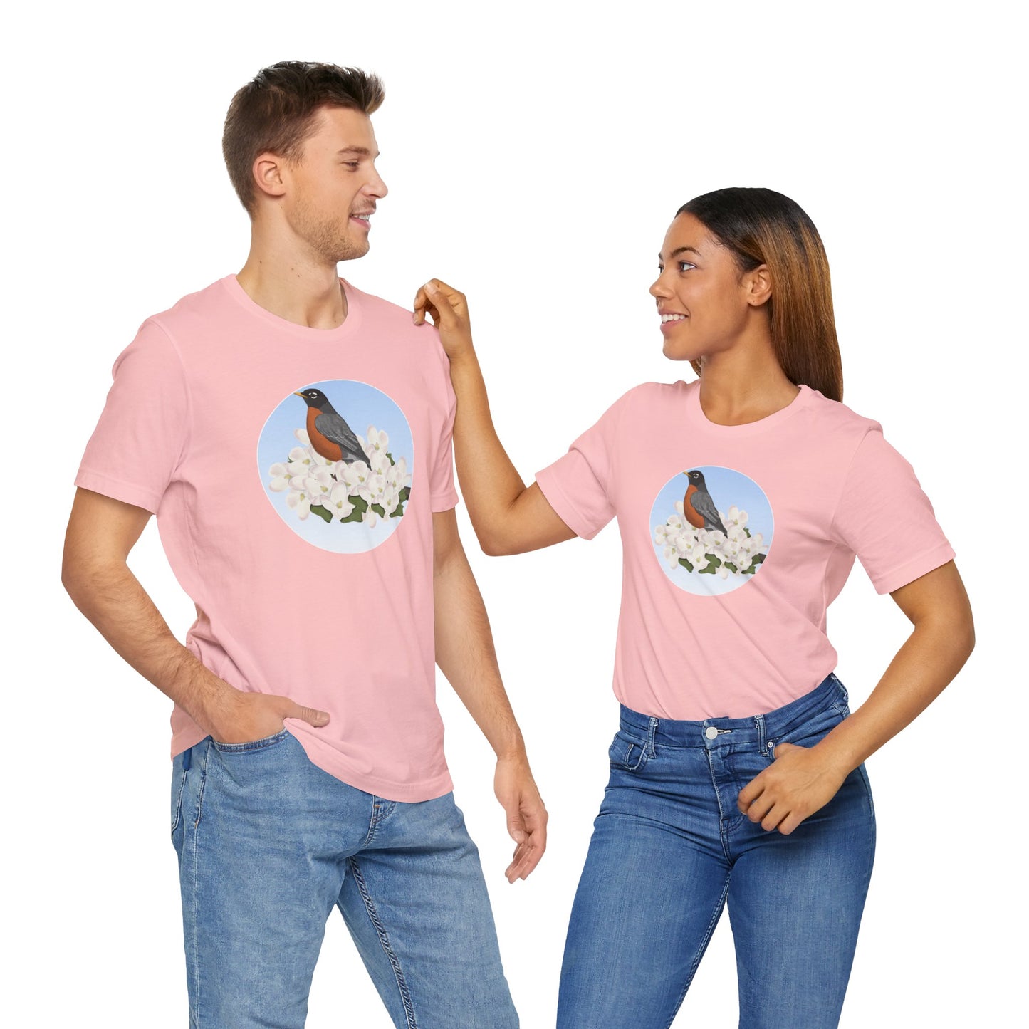 American Robin and Spring Apple Blossoms Bird T-Shirt