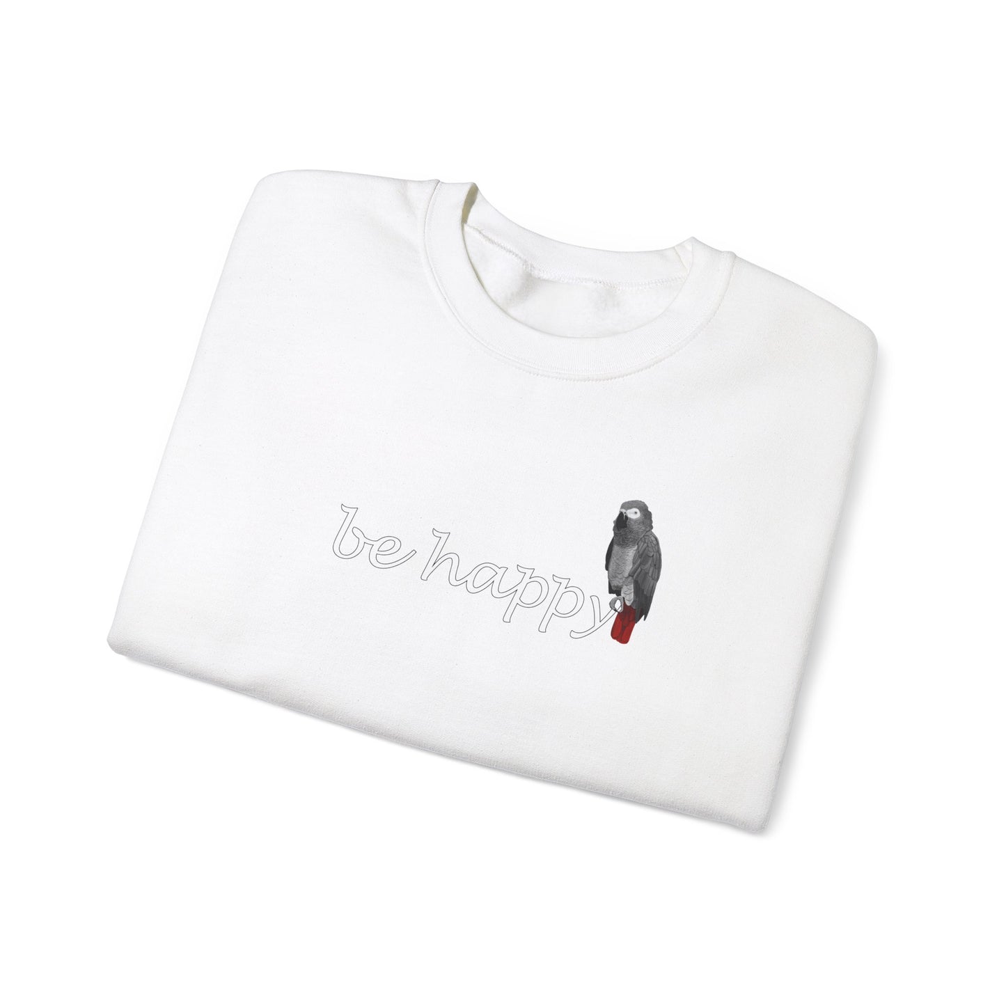 Grey Parrot Be Happy Bird バードウォッチング&バードウォッチング スウェットシャツ