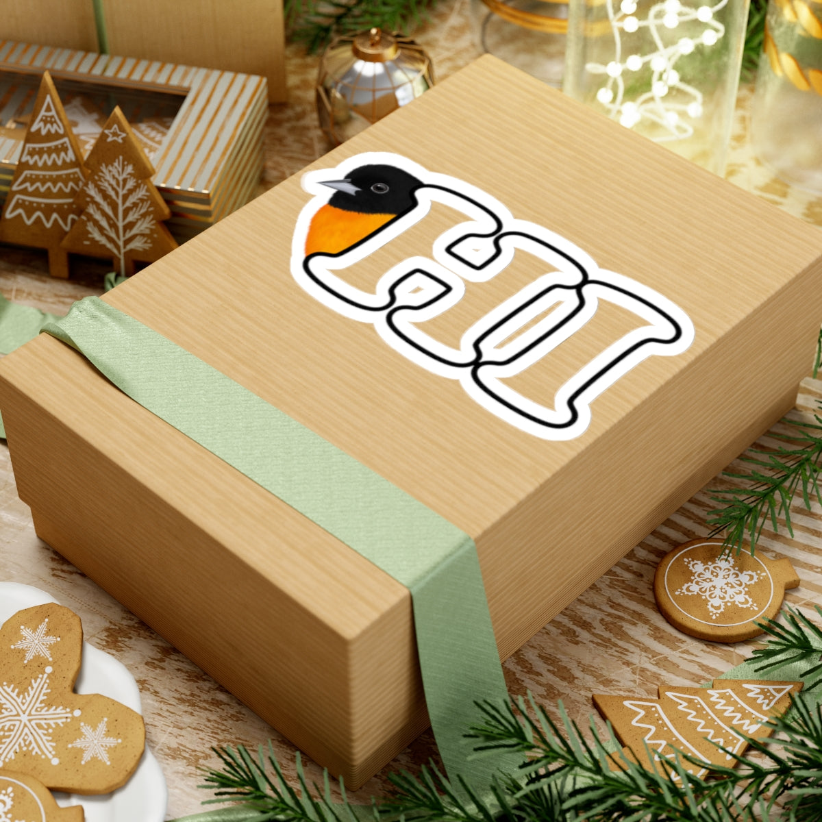 Baltimore Oriole Hi Bird Kiss-Cut Sticker