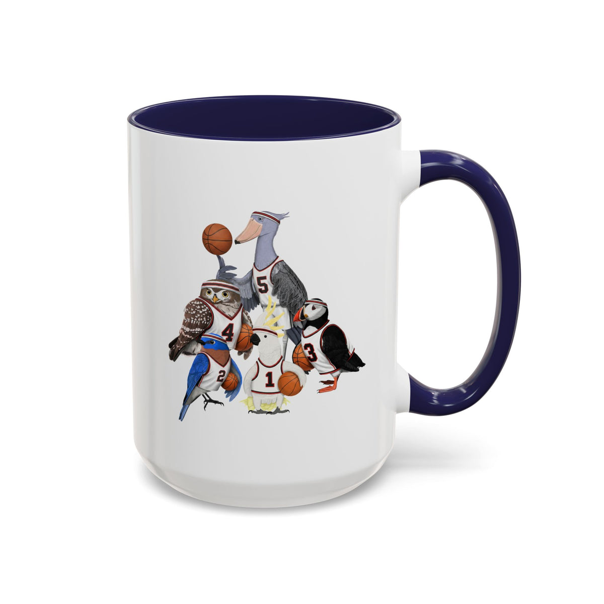 Funny Basketball Ceramic Bird Coffee Mug – Custom Gift for Watchers – 11oz, 15oz