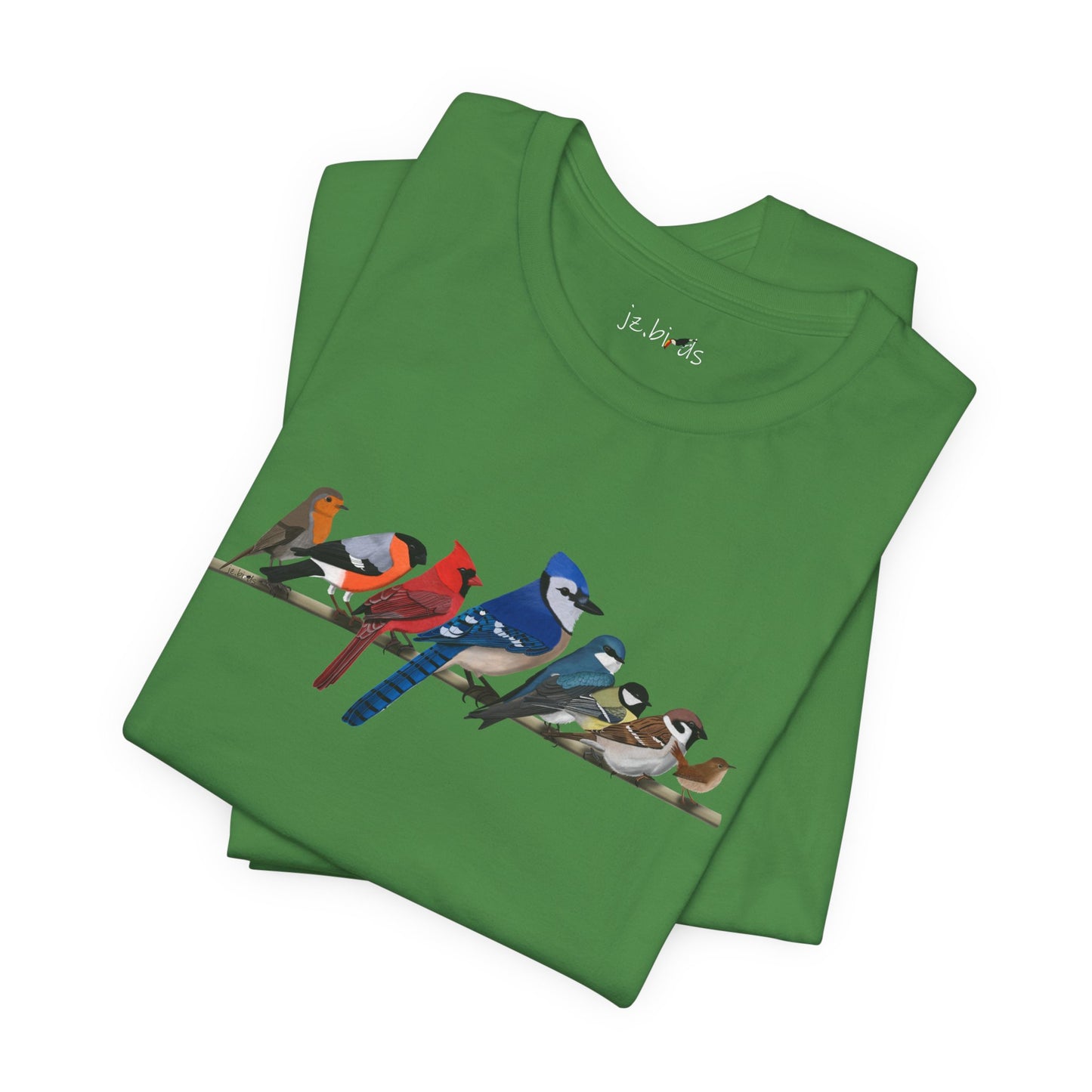 Blue Jay Cardinal Robin Garden Birds on a Branch Birding & Birdwatching Bird T-Shirt