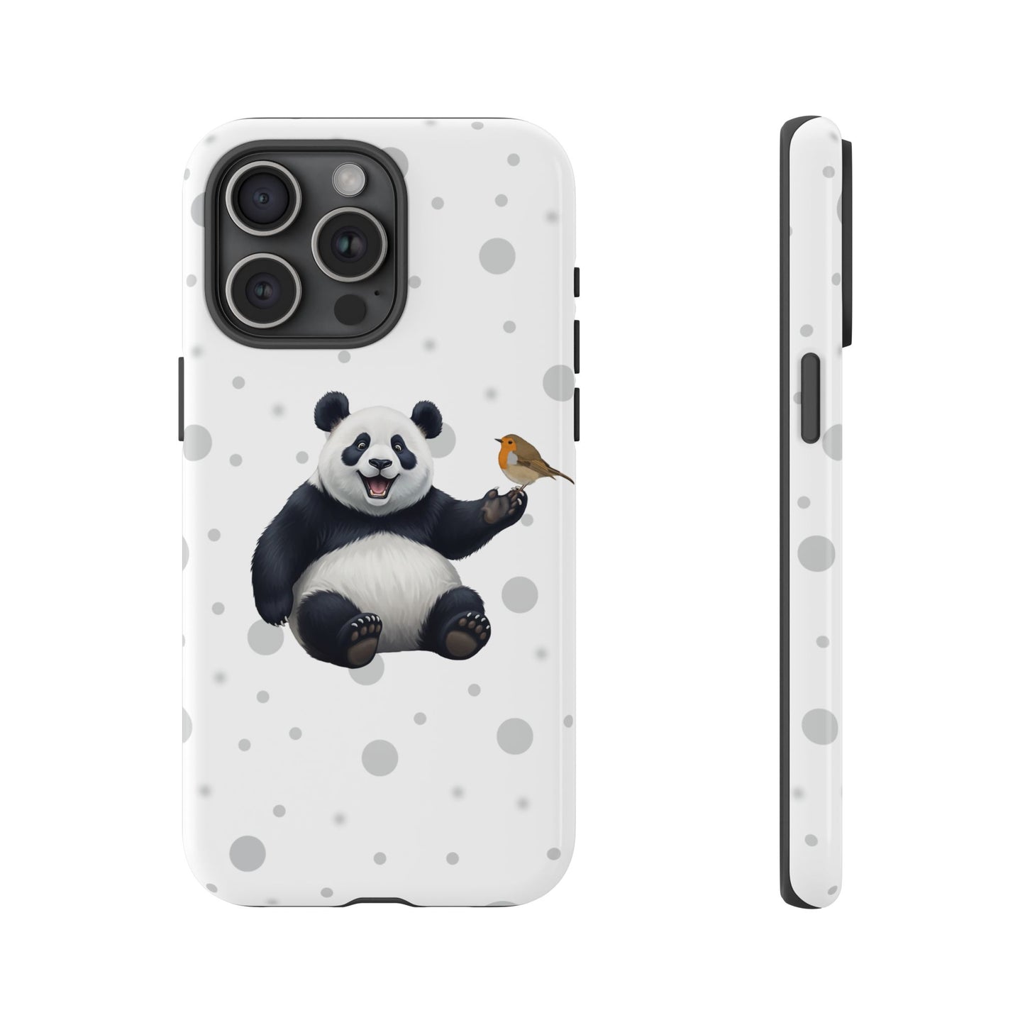 Rotkehlchen mit Panda iPhone & Google Pixel Tiermotiv Handyhülle - Tierisch guter Schutz