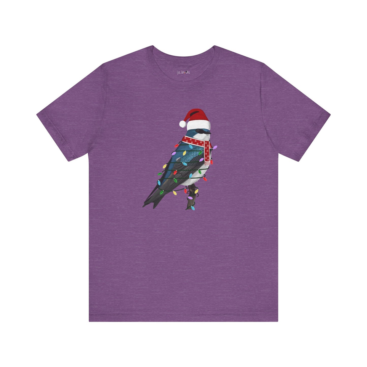 Tree Swallow with Fairy Lights Christmas Bird T-Shirt –