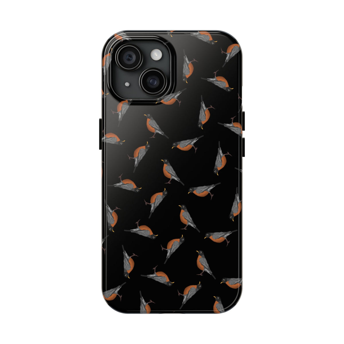 American Robin iPhone Case Black – Premium Tough Phone Cover for Bird Lovers