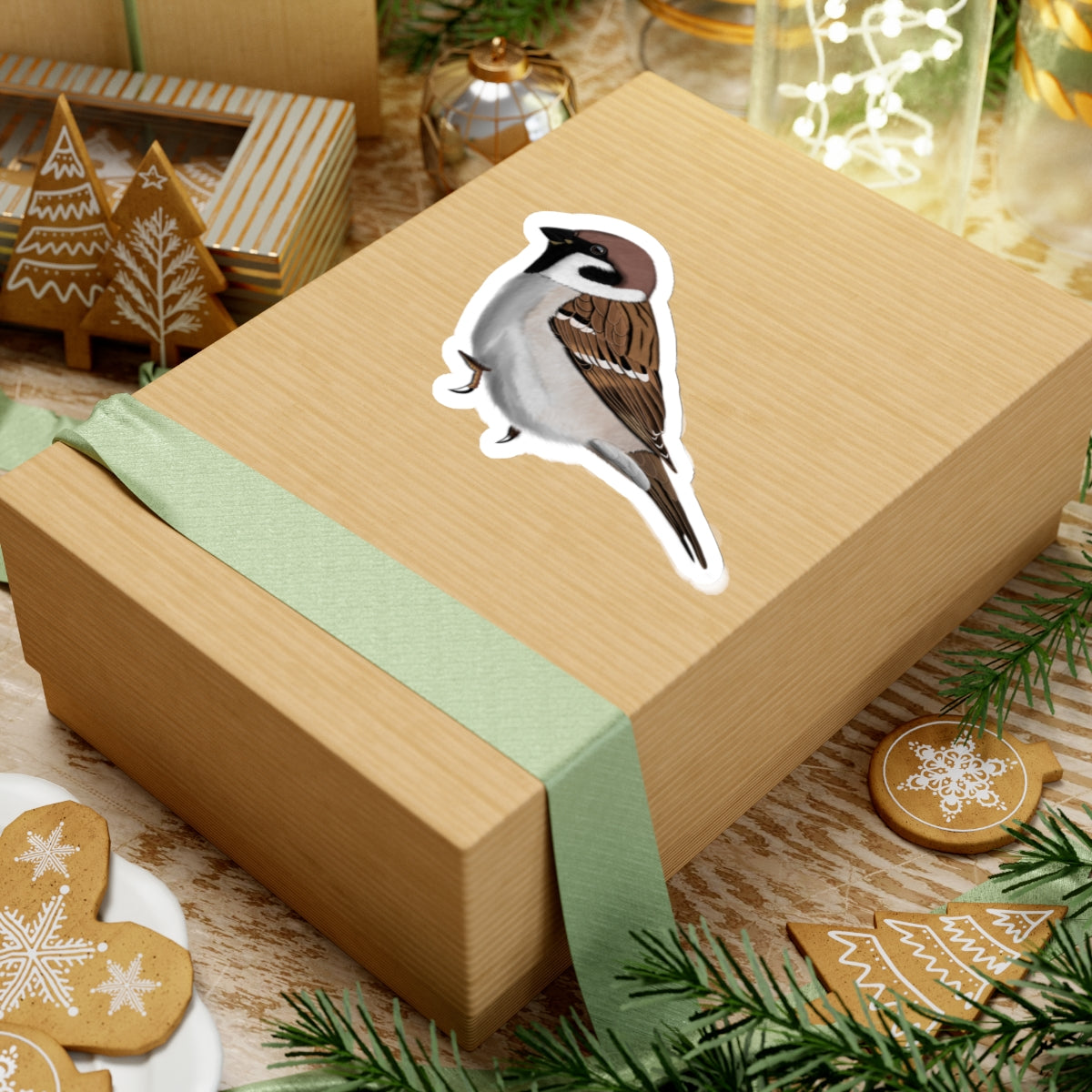 Tree Sparrow Bird Kiss-Cut Sticker - jz.birds