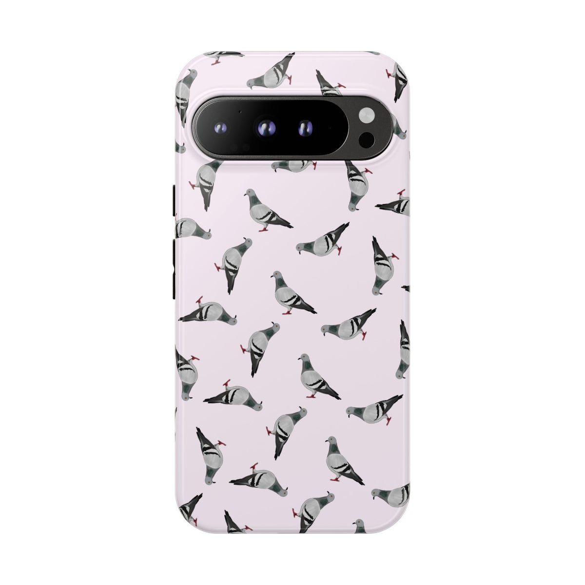 Coque de téléphone portable rose avec motif de colombe | Motif d'oiseau pour iPhone et Google Pixel