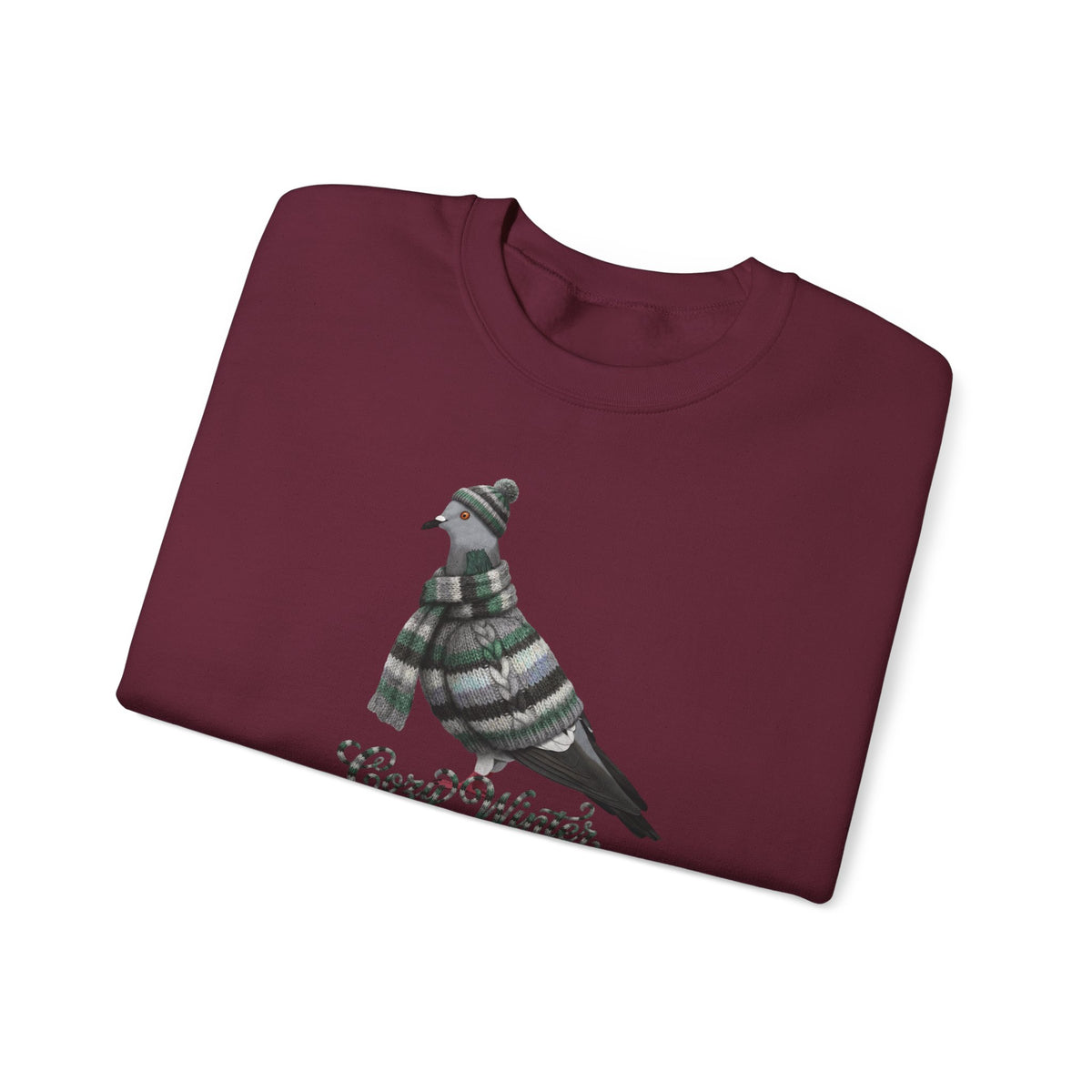 Pigeon Cozy Winter Sweatshirt | Bird Watcher Crewneck | Unisex Songbirds Wearing Knit Gift for Bird Lovers