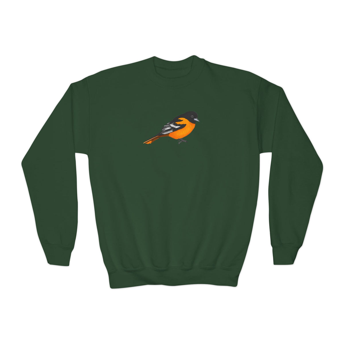 Baltimore Oriole Bird Birdwatching Youth Crewneck Sweatshirt – Casual Kids Clothing, Sweatshirts