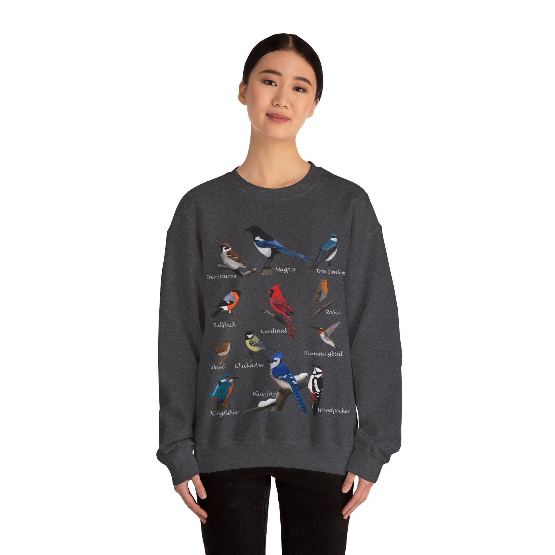 Garden Birds Cardinal Bluejay Bullfinch Crewneck Sweatshirt - jz.birds